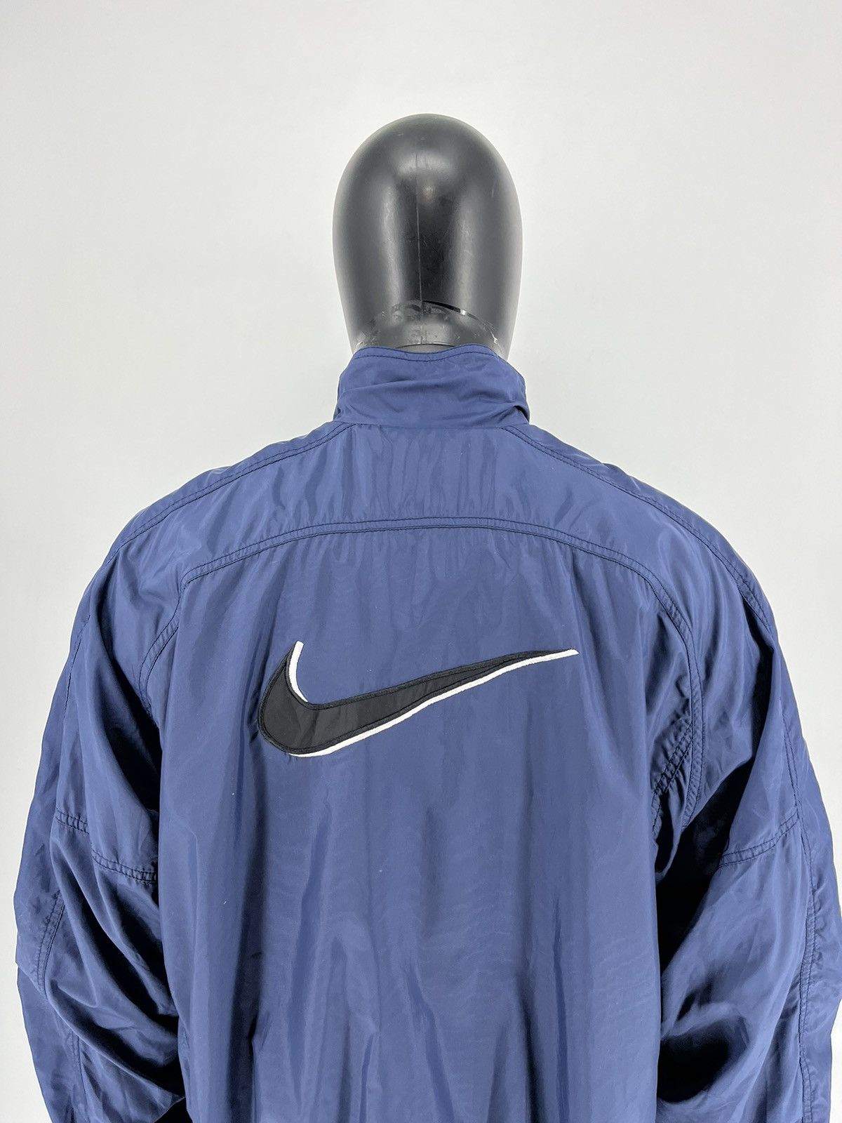Nike × Vintage Vintage 90s Nike Y2K big swoosh jacket streetwear rare Size US XL / EU 56 / 4 - 1 Thumbnail