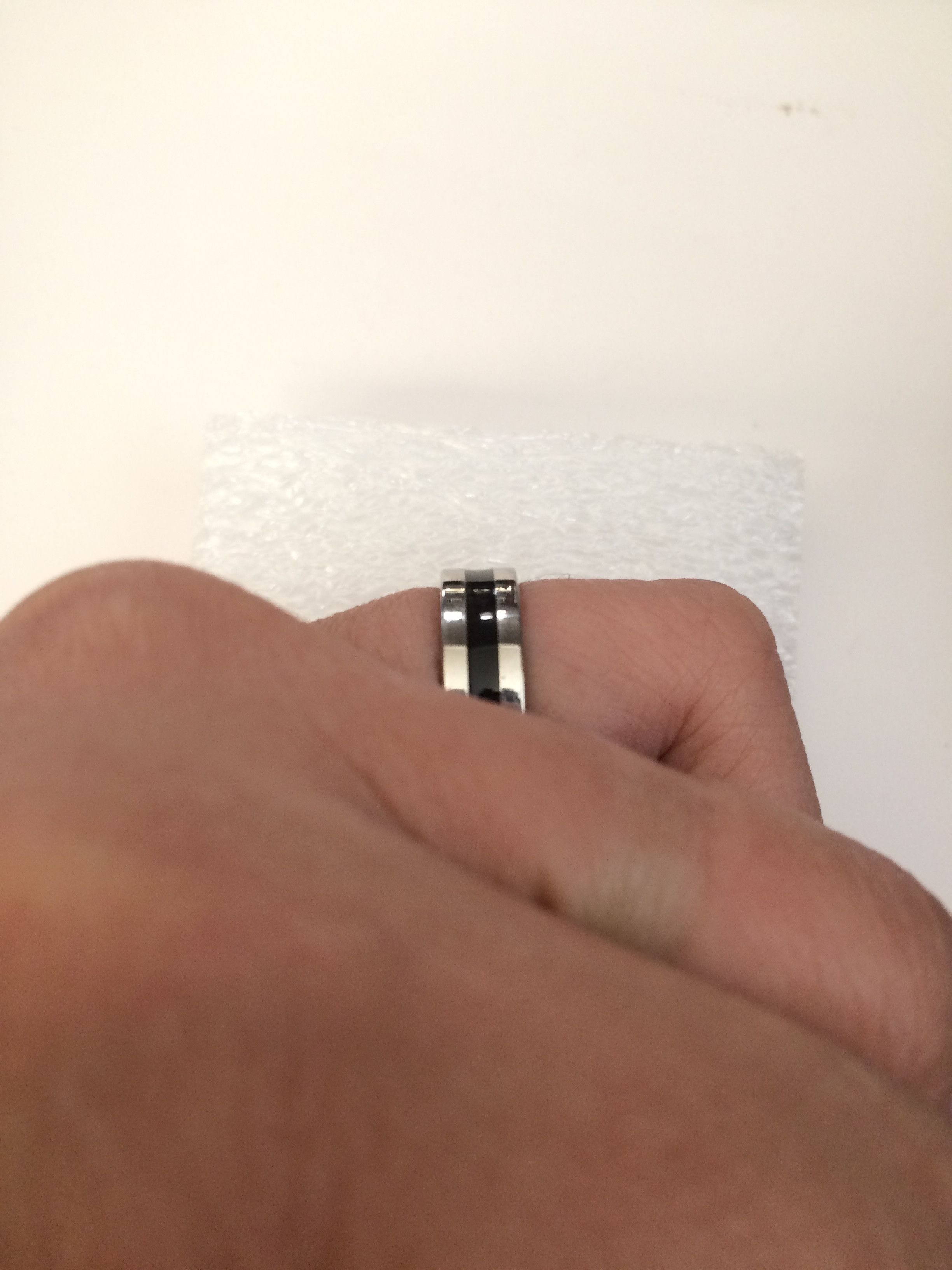 Jewelry Black line Stainless Steel Ring - size 9 Size ONE SIZE - 4 Thumbnail