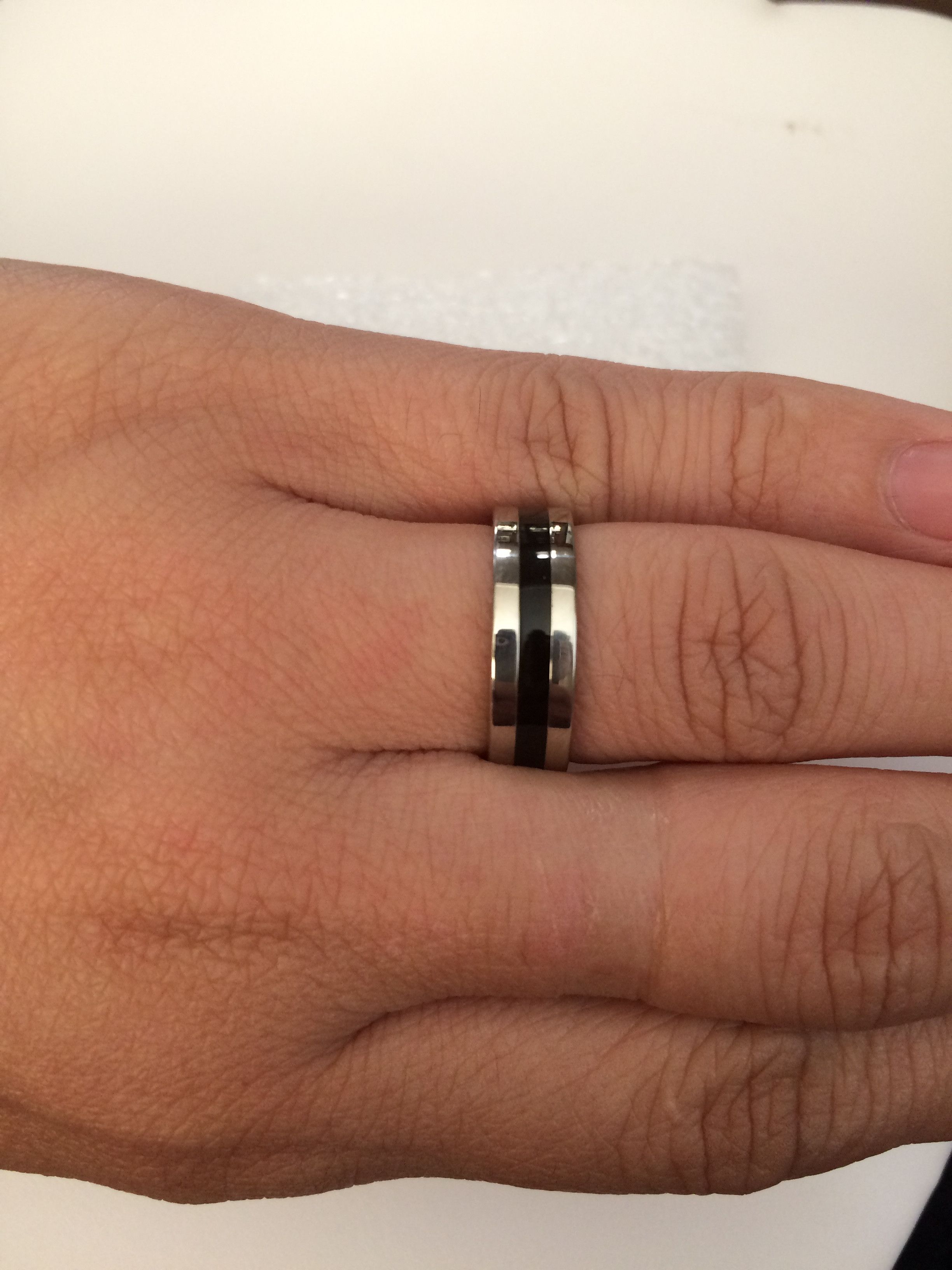 Jewelry Black line Stainless Steel Ring - size 9 Size ONE SIZE - 3 Thumbnail