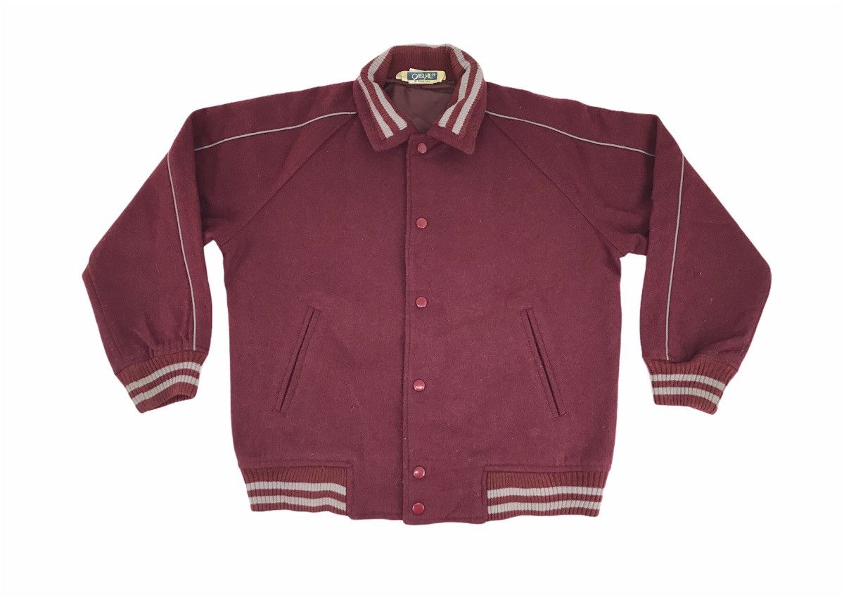 Japanese Brand Vintage Casual White Line Varsity Jacket Wool Quilted Inner Size US M / EU 48-50 / 2 - 1 Thumbnail
