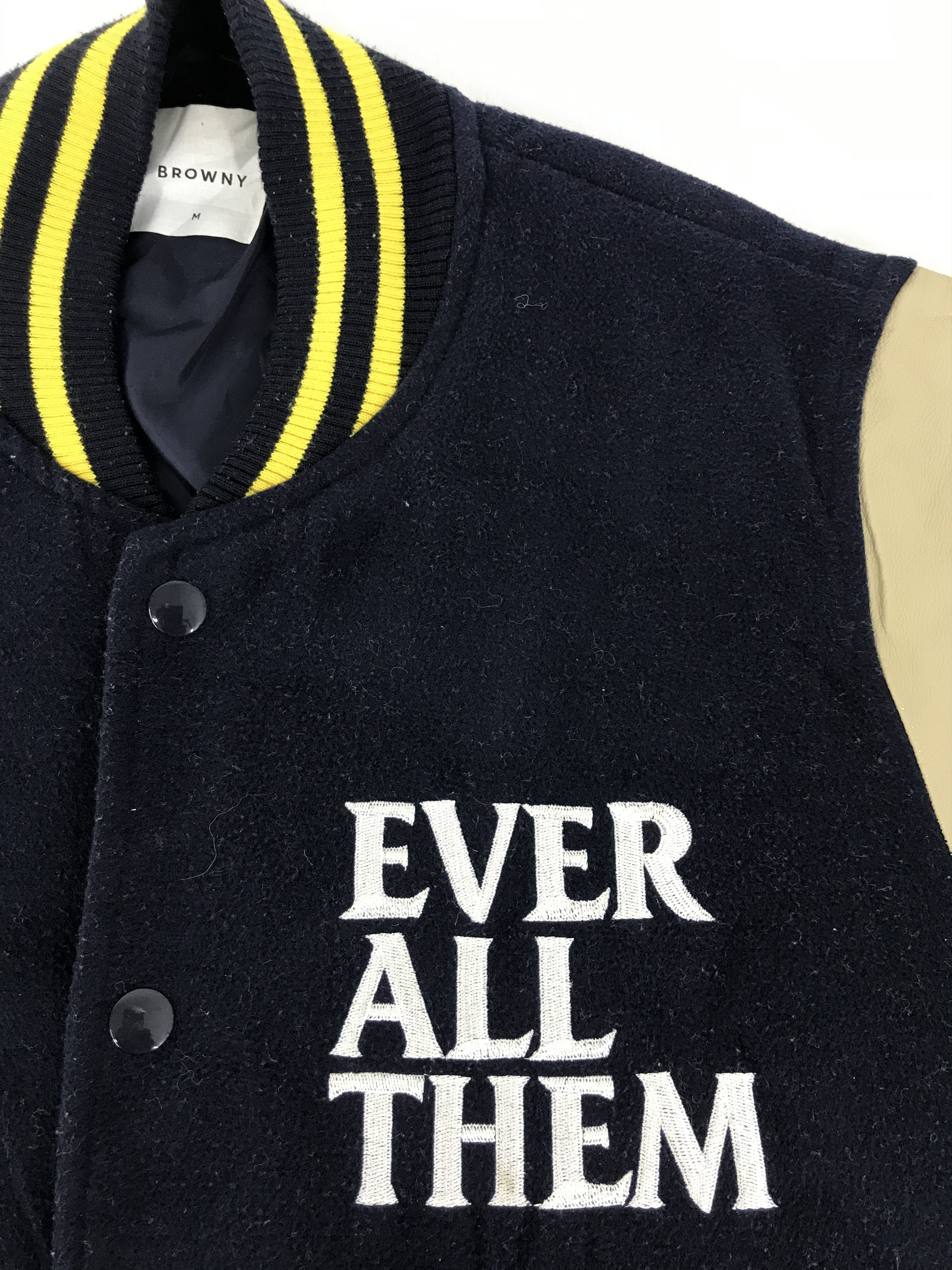 Japanese Brand Browny Alright Varsity Jacket Wool Spell Out Size US M / EU 48-50 / 2 - 3 Thumbnail