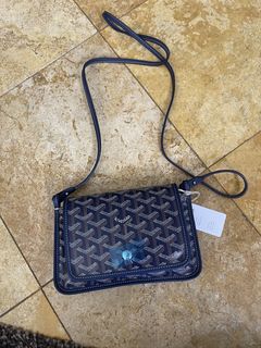 Goyard Plumet Bag Clutch Crossbody Wallet Blue Coated Canvas New