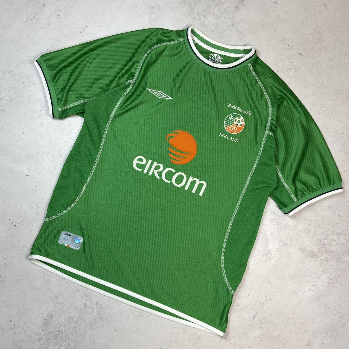 Ireland Umbro Eircom Soccer Jersey Green Kit Shirt 