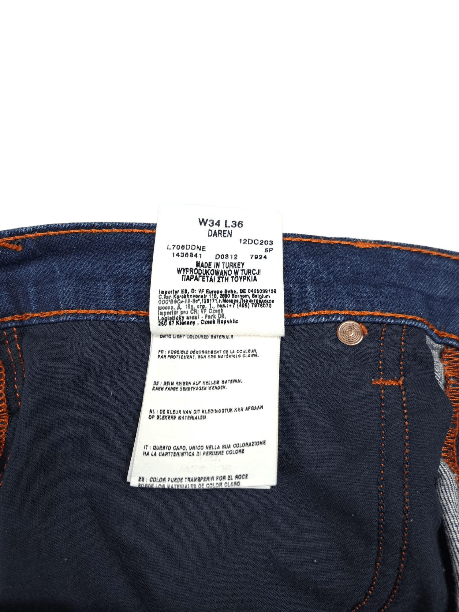 Lee × Vintage 💎 Vintage Lee 34/32 Washed Navy Straight Denim Jeans Size US 34 / EU 50 - 4 Thumbnail