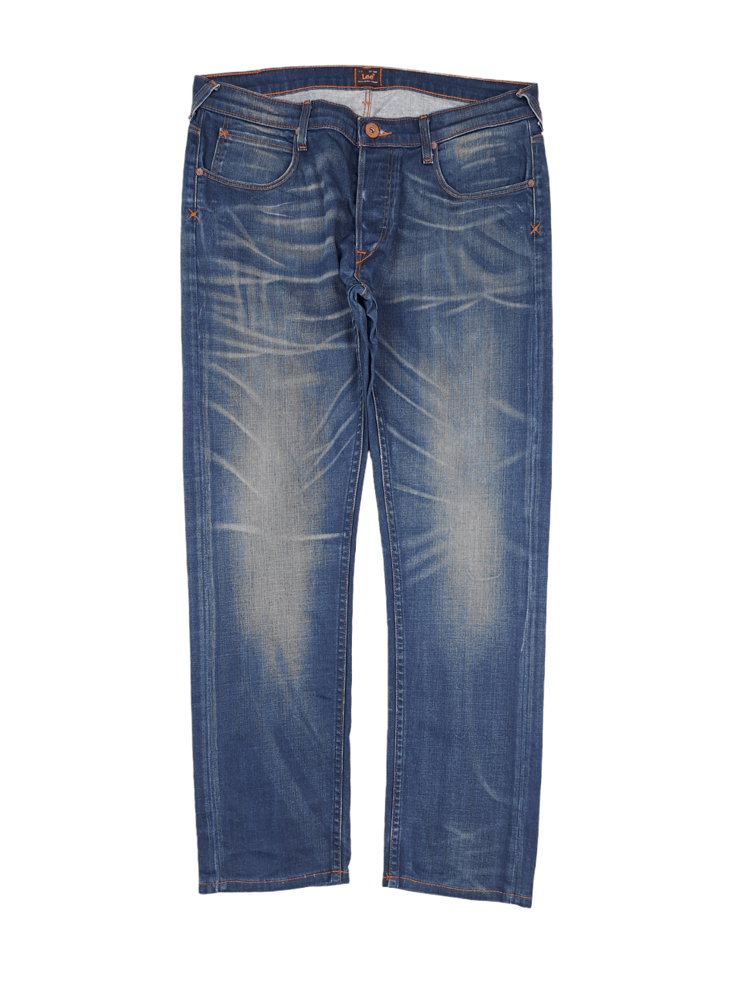 Lee × Vintage 💎 Vintage Lee 34/32 Washed Navy Straight Denim Jeans Size US 34 / EU 50 - 1 Thumbnail