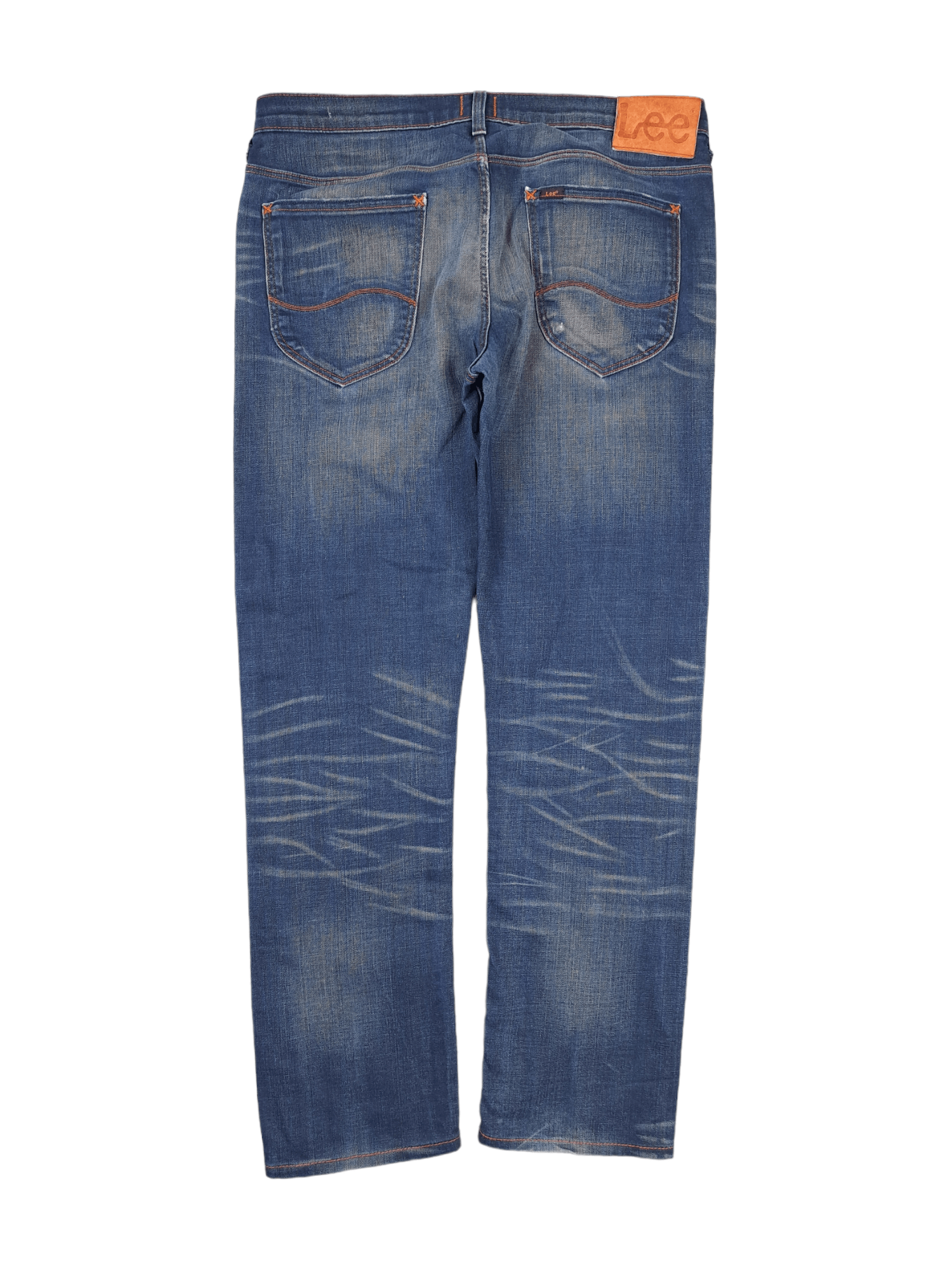 Lee × Vintage 💎 Vintage Lee 34/32 Washed Navy Straight Denim Jeans Size US 34 / EU 50 - 2 Thumbnail