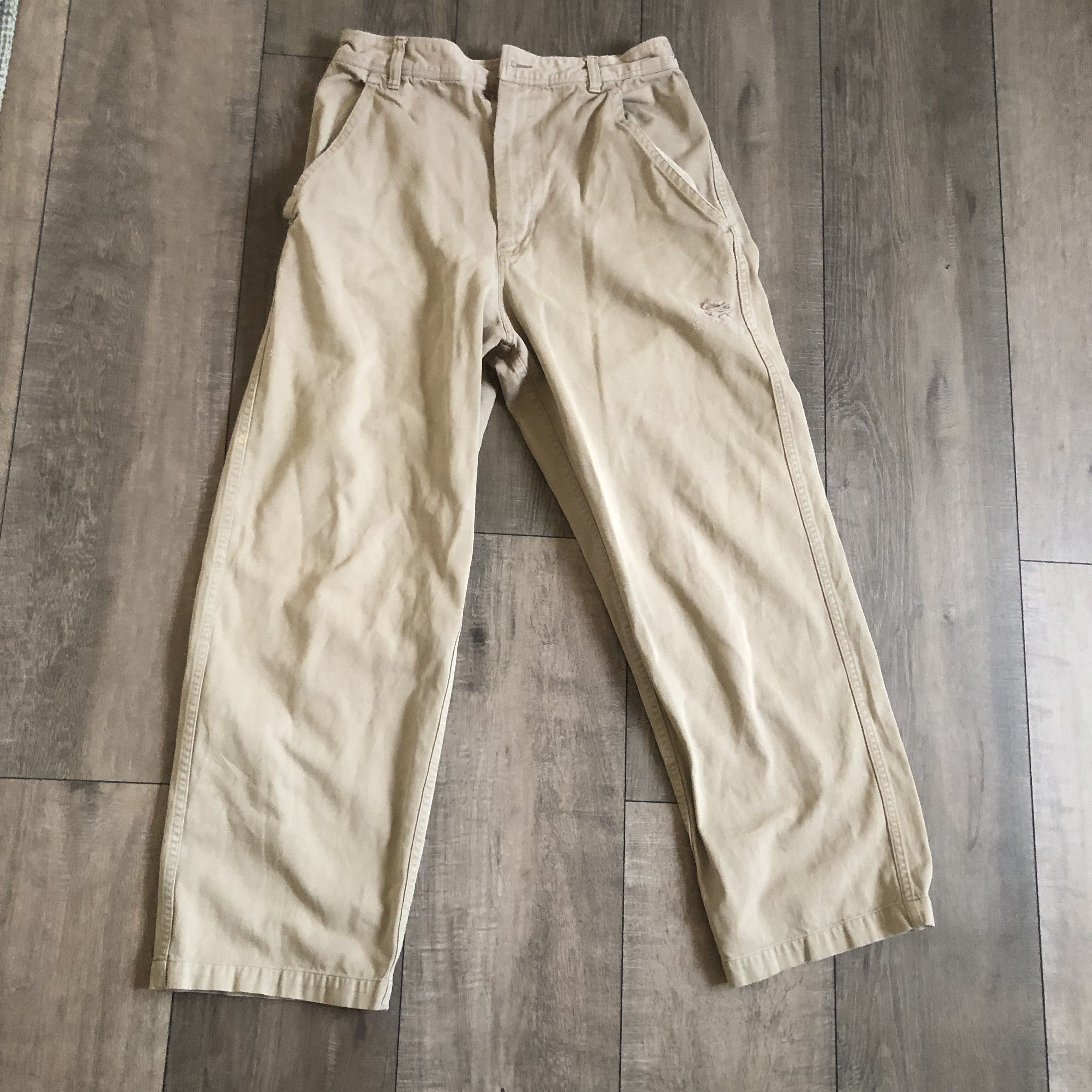 image of Comme Des Garcons x Comme Des Garcons Shirt Commes Des Garçons Shirt Trousers in Khaki (Size 30)
