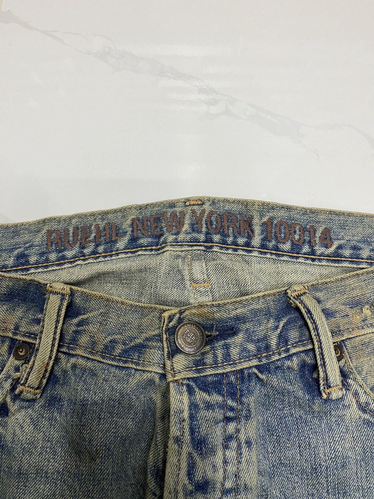 Hysteric Glamour BAGGY🔥RUSTY DISTRESSED DENIM JEANS RUEHL NO 925 JEANS Size US 37 - 8 Thumbnail