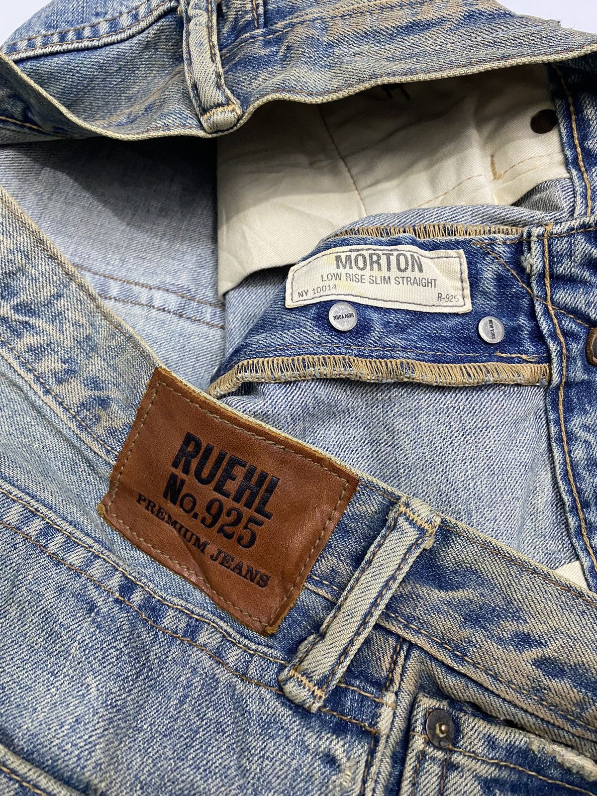 Hysteric Glamour BAGGY🔥RUSTY DISTRESSED DENIM JEANS RUEHL NO 925 JEANS Size US 37 - 10 Thumbnail