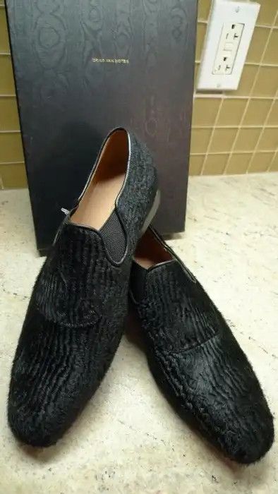 image of Dries Van Noten Pony Hair Slip On Shoes Italysize 40 Us 7, Men's