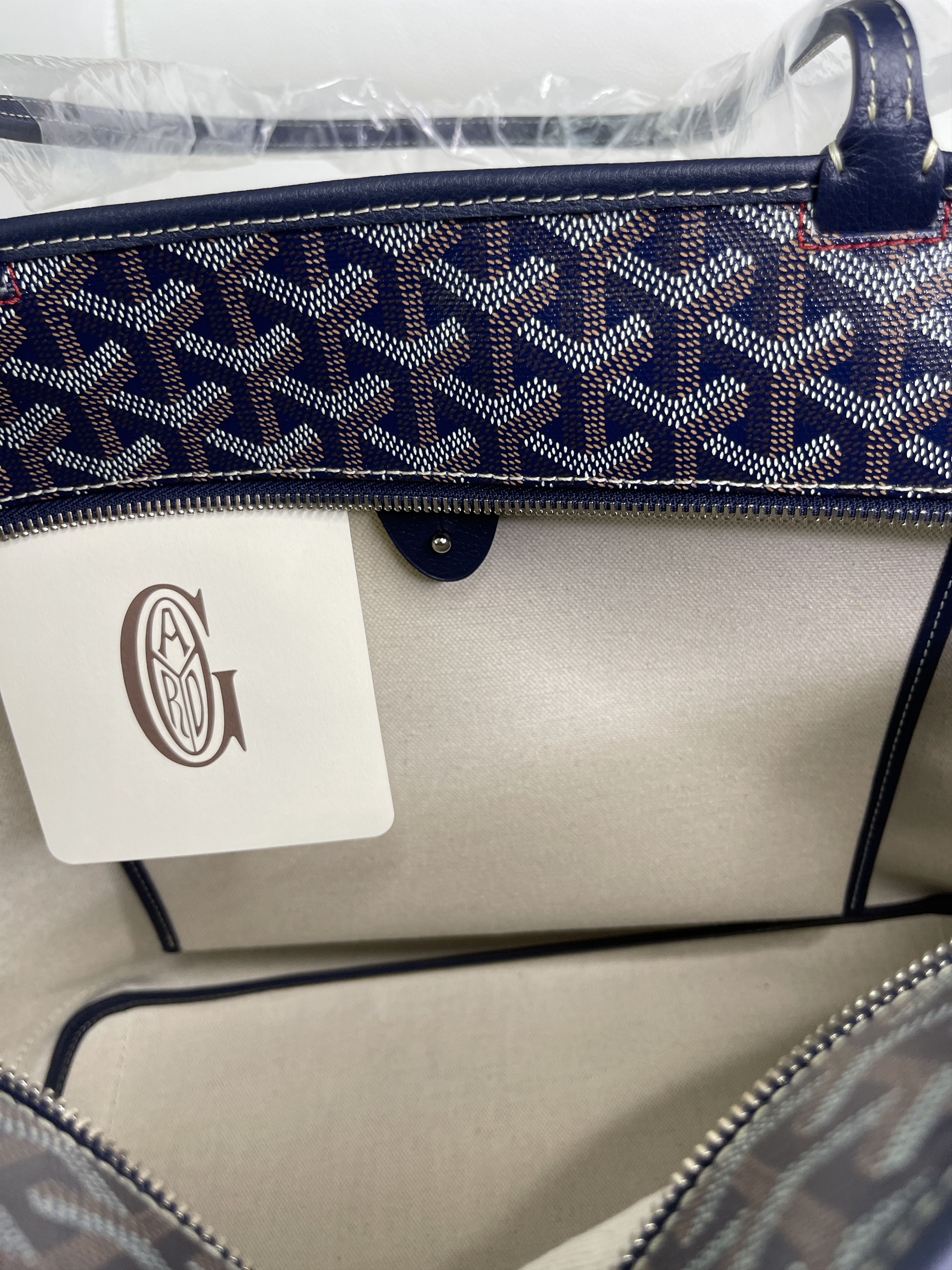 Goyard New Goyard Artois MM Navy Blue Zipped & Structured Tote Size ONE SIZE - 7 Thumbnail