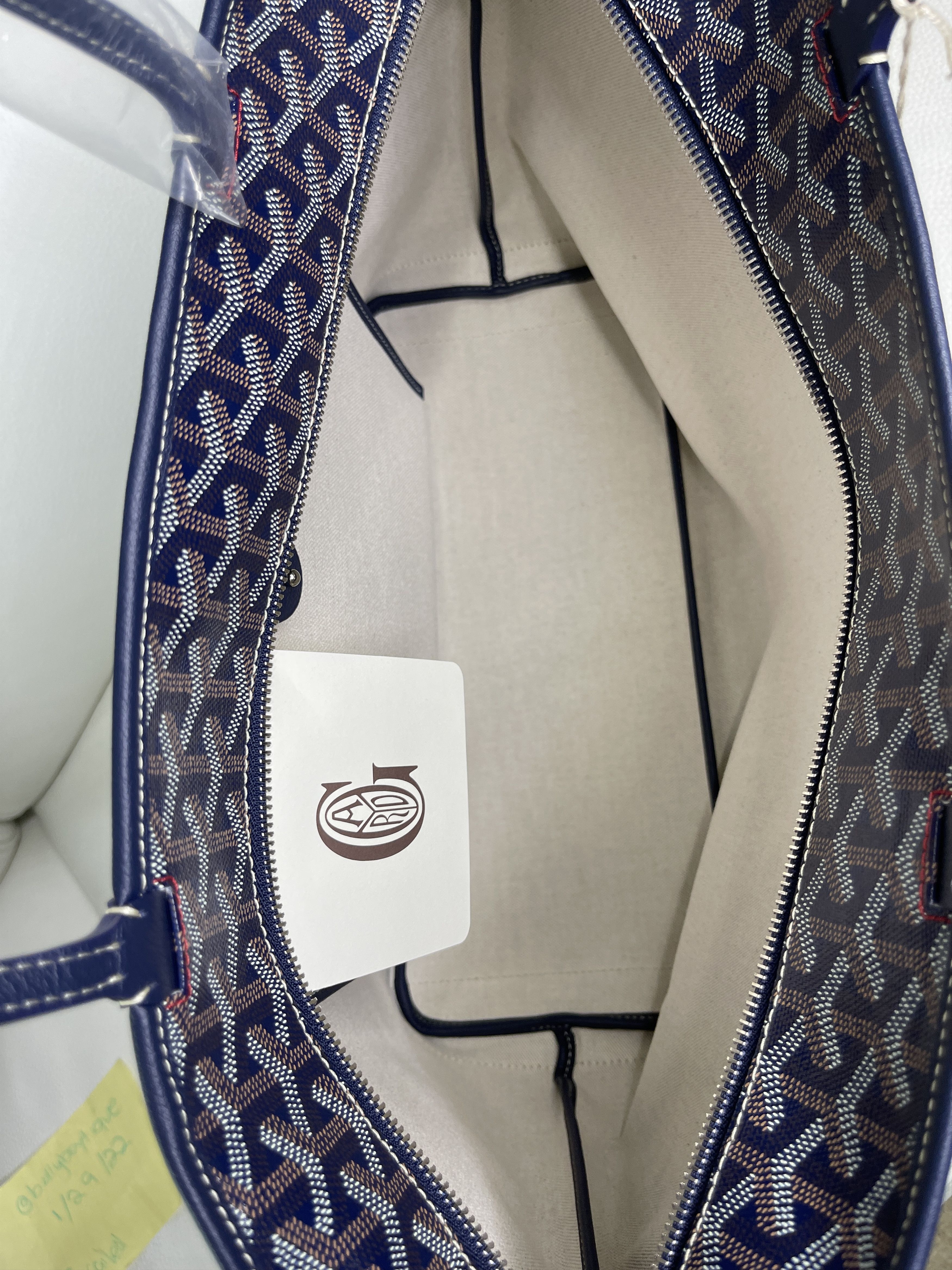 Goyard New Goyard Artois MM Navy Blue Zipped & Structured Tote Size ONE SIZE - 6 Thumbnail