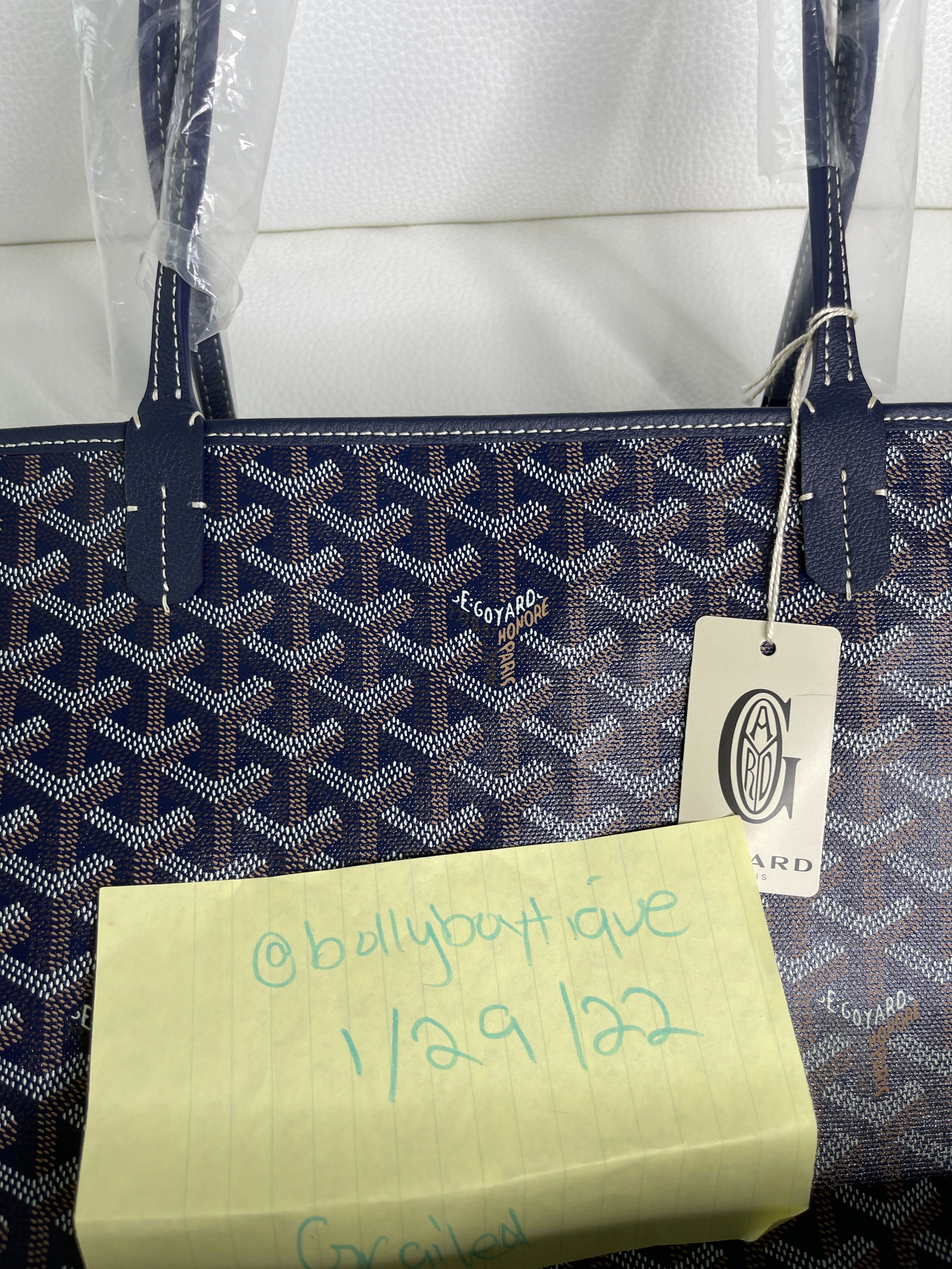 Goyard New Goyard Artois MM Navy Blue Zipped & Structured Tote Size ONE SIZE - 4 Thumbnail