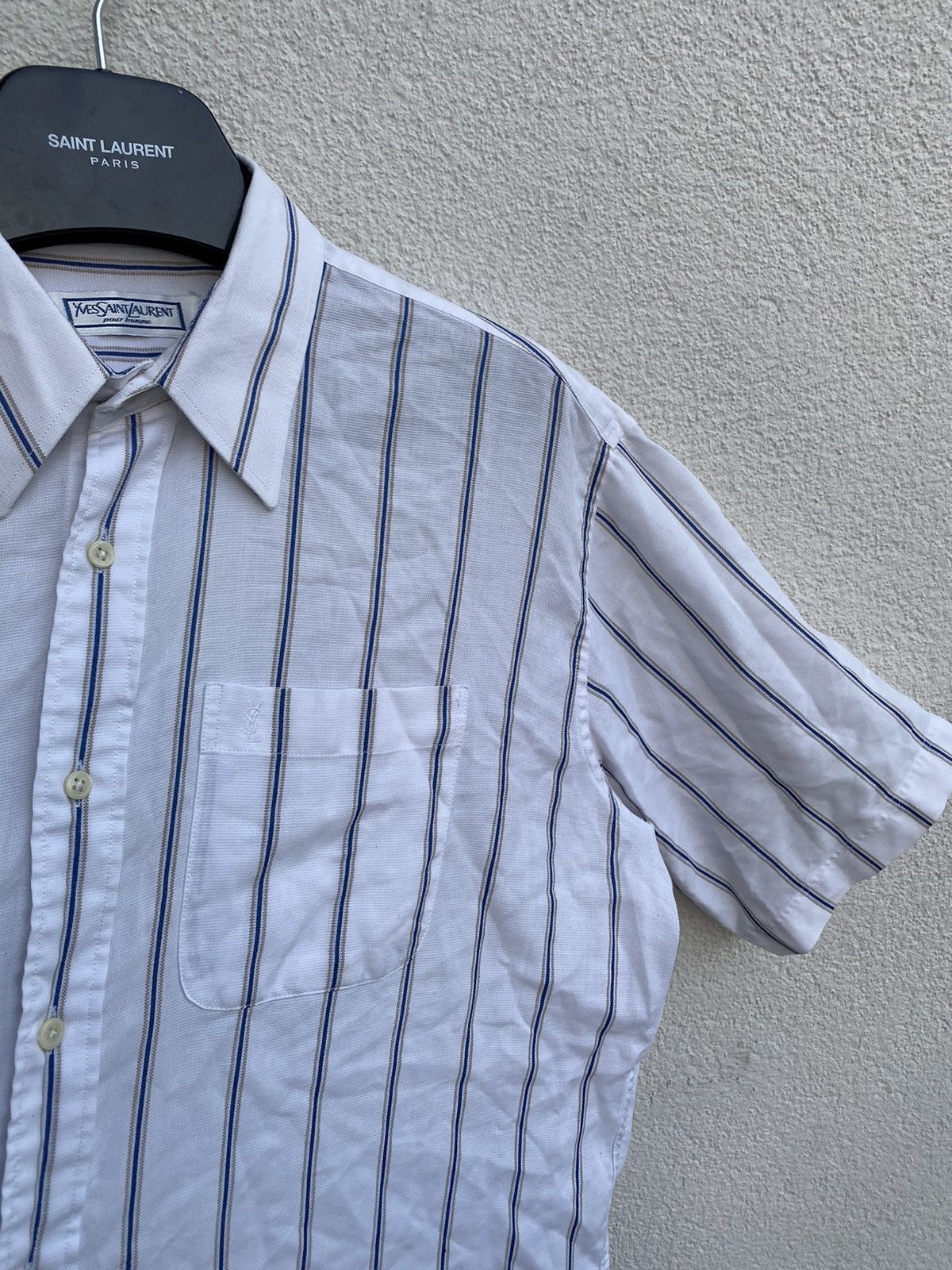 Yves Saint Laurent Super Soft YSL Shirt Summer 90s w/ Logo Size US L / EU 52-54 / 3 - 3 Thumbnail