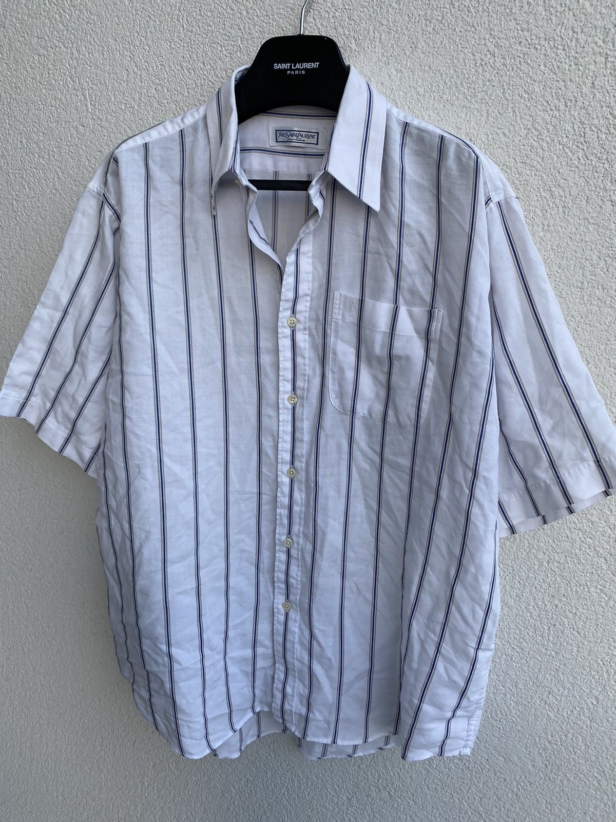 Yves Saint Laurent Super Soft YSL Shirt Summer 90s w/ Logo Size US L / EU 52-54 / 3 - 1 Thumbnail