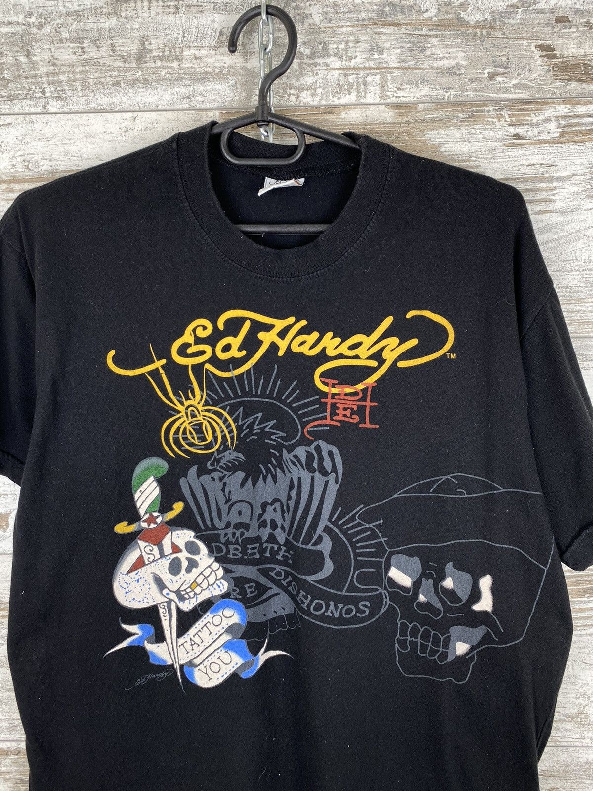 Christian Audigier × Ed Hardy × Vintage Mens Vintage Ed Hardy T-shirt By Christian Audigier tee y2k Size US S / EU 44-46 / 1 - 2 Thumbnail