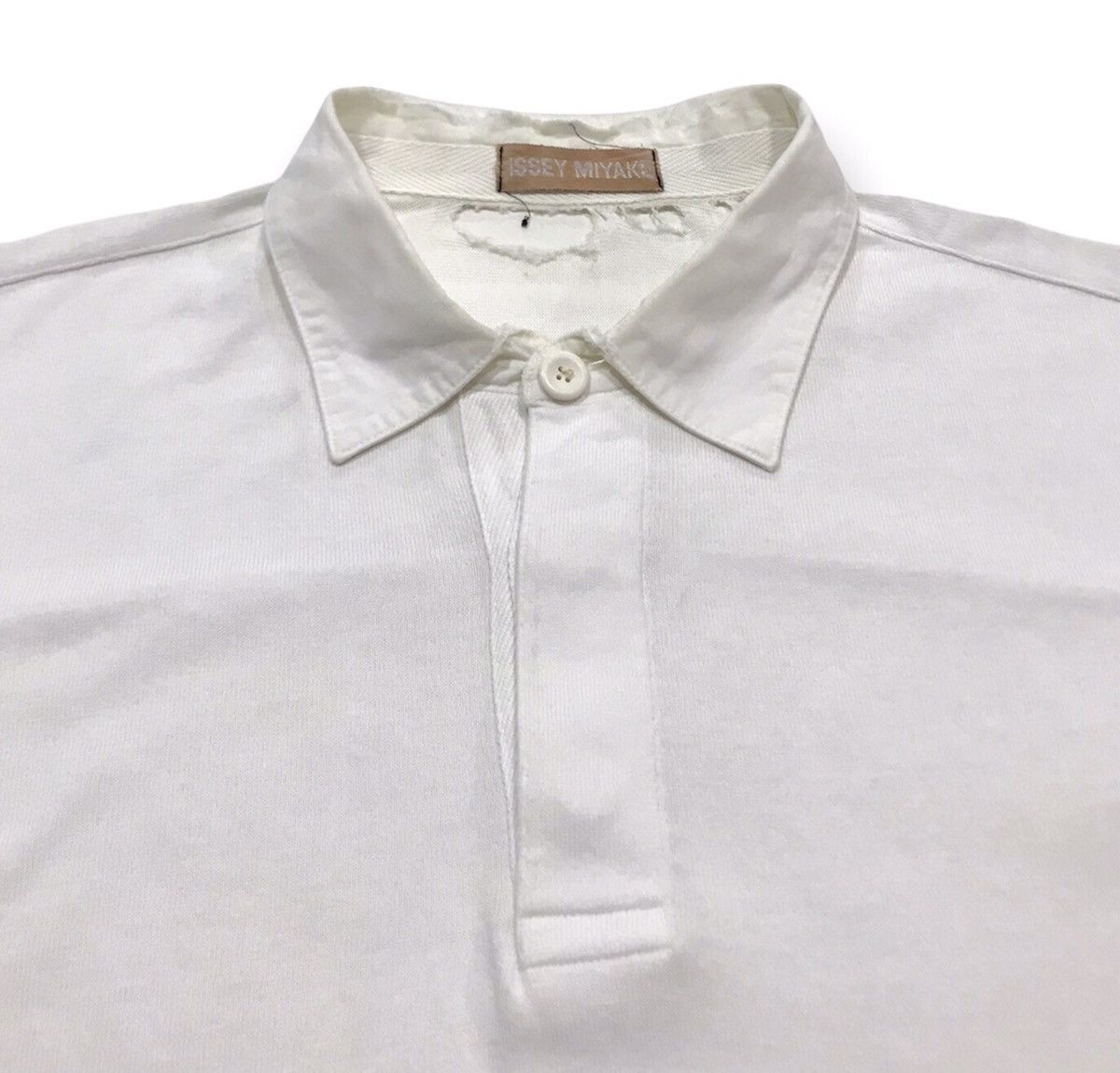 Issey Miyake × Vintage AW92 Thrashed Rugby Shirt Size US M / EU 48-50 / 2 - 4 Thumbnail