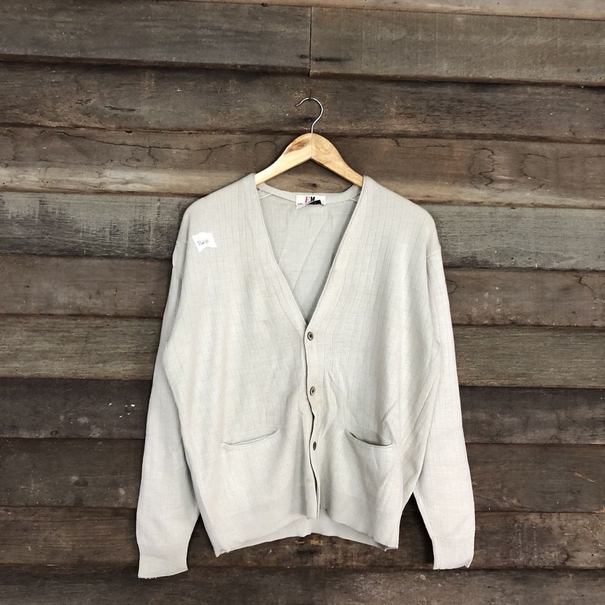 Homespun Knitwear Eagle Moon Meriswear plain vintage knitwear Cardigan #366B Size US L / EU 52-54 / 3 - 3 Thumbnail