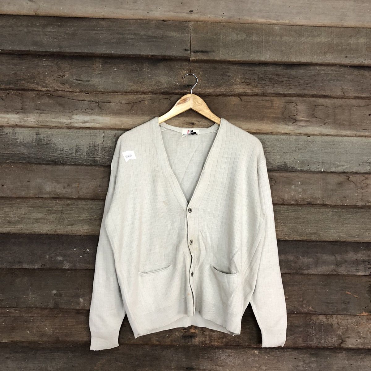 Homespun Knitwear Eagle Moon Meriswear plain vintage knitwear Cardigan #366B Size US L / EU 52-54 / 3 - 1 Thumbnail