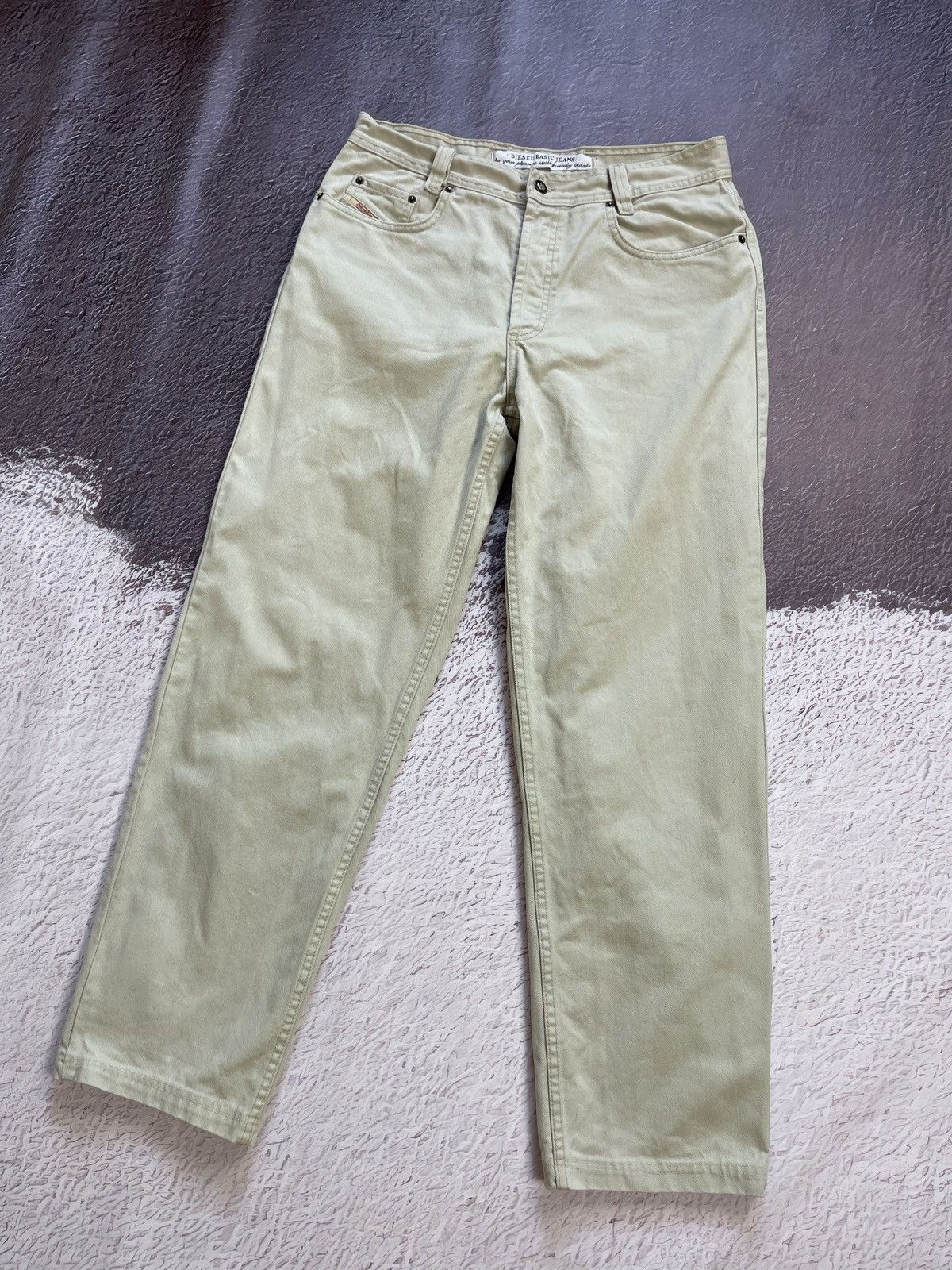 Diesel Diesel basic jeans vintage 90s beige mod snake denim jeans Size US 34 / EU 50 - 4 Thumbnail
