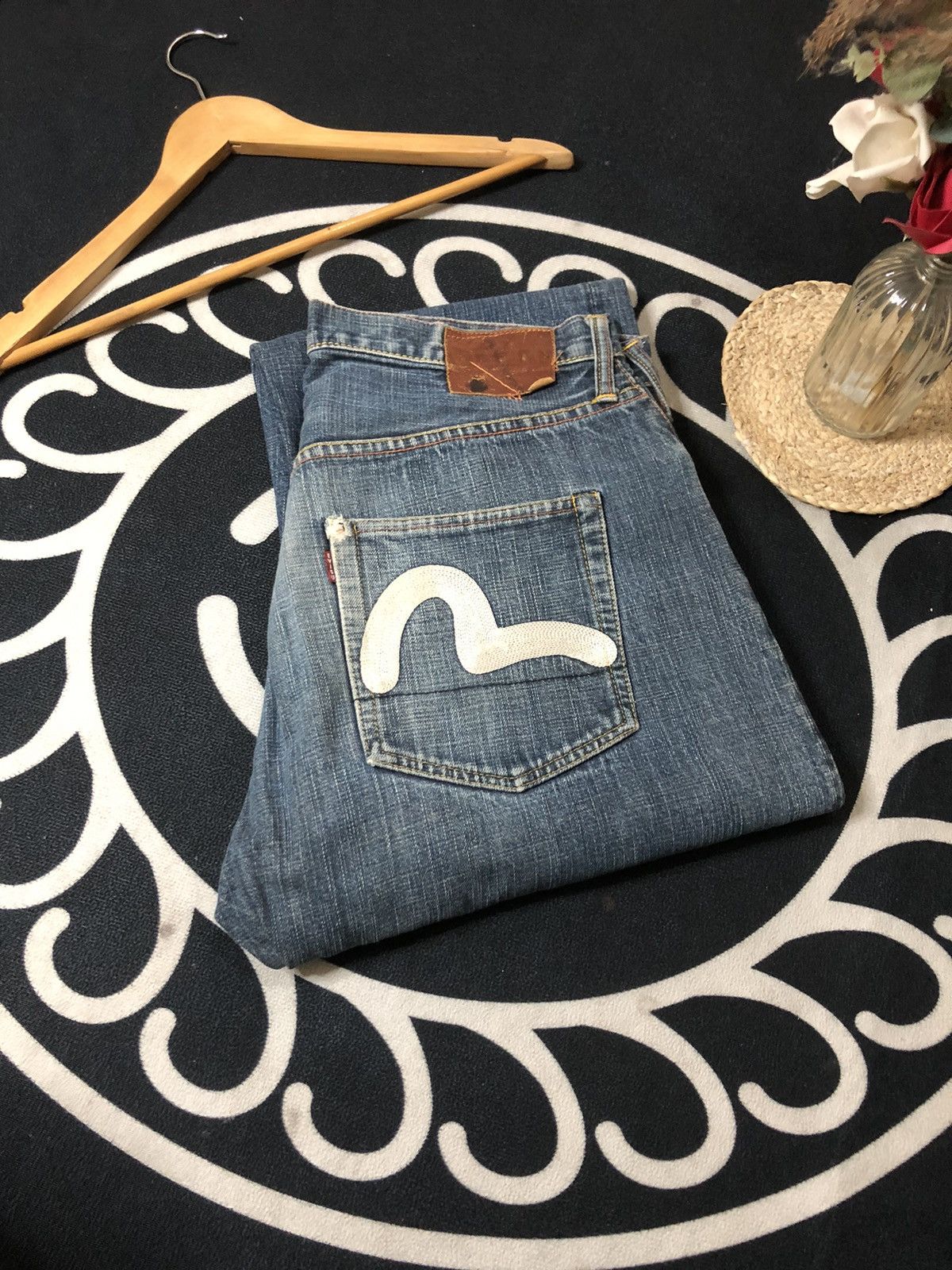 Evisu × Vintage VINTAGE EVISU SELVEDGE TIGER EMBROIDERY BACK POCKET DENIM Size US 35 - 21 Thumbnail