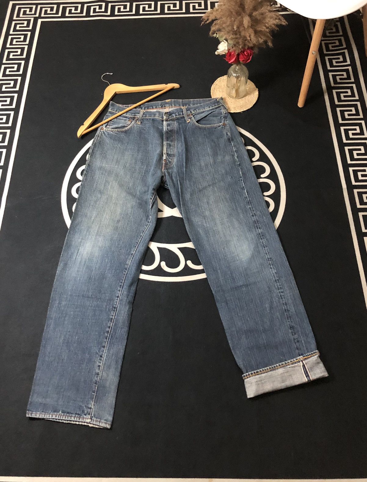 Evisu × Vintage VINTAGE EVISU SELVEDGE TIGER EMBROIDERY BACK POCKET DENIM Size US 35 - 10 Thumbnail