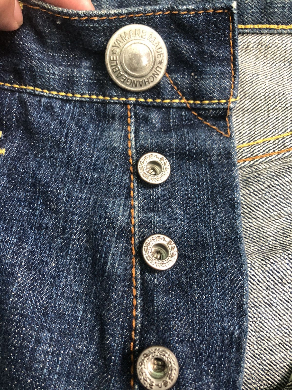 Evisu × Vintage RARE🔥VINTAGE EVISU PARIS SELVEDGE DISTRESSED DENIM Size US 30 / EU 46 - 5 Thumbnail