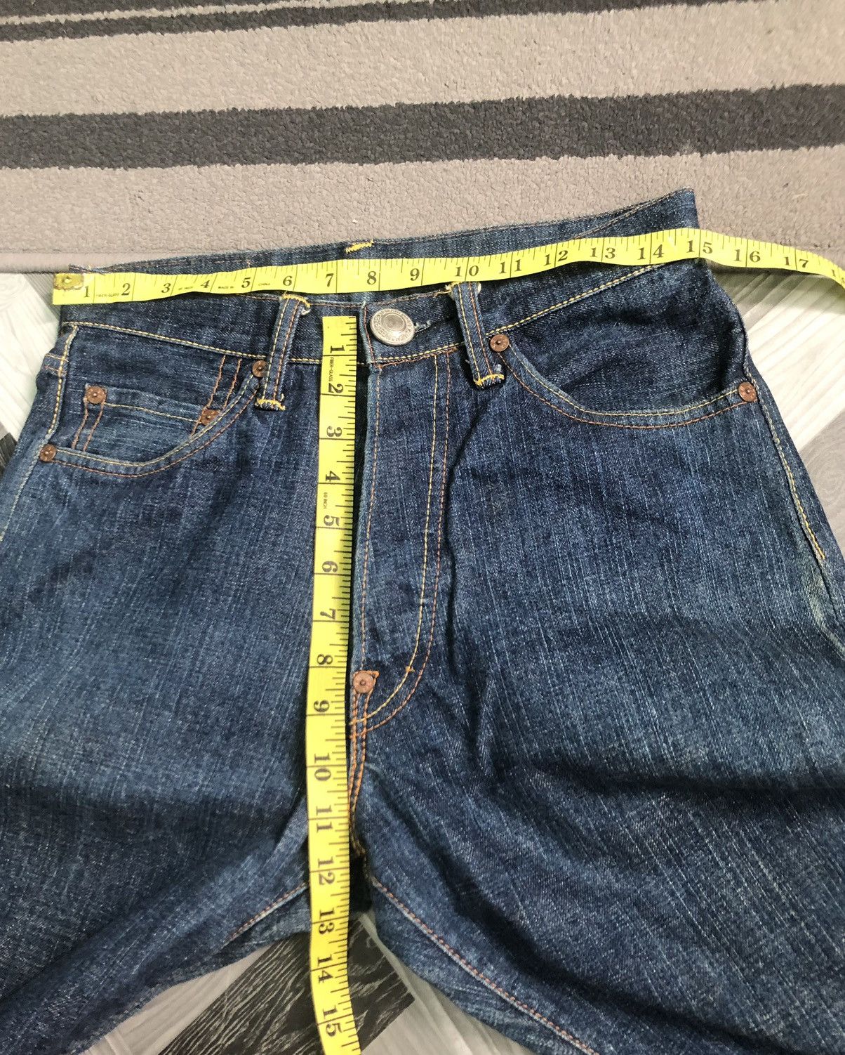 Evisu × Vintage RARE🔥VINTAGE EVISU PARIS SELVEDGE DISTRESSED DENIM Size US 30 / EU 46 - 13 Thumbnail