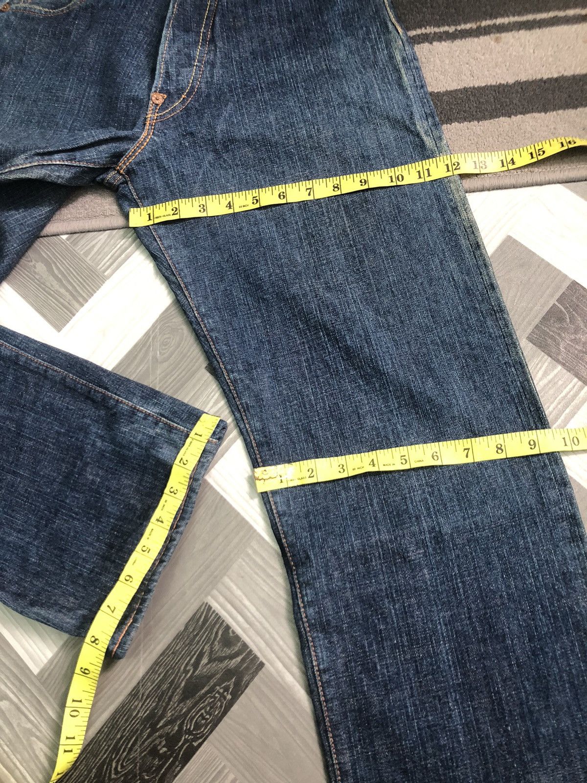 Evisu × Vintage RARE🔥VINTAGE EVISU PARIS SELVEDGE DISTRESSED DENIM Size US 30 / EU 46 - 15 Thumbnail