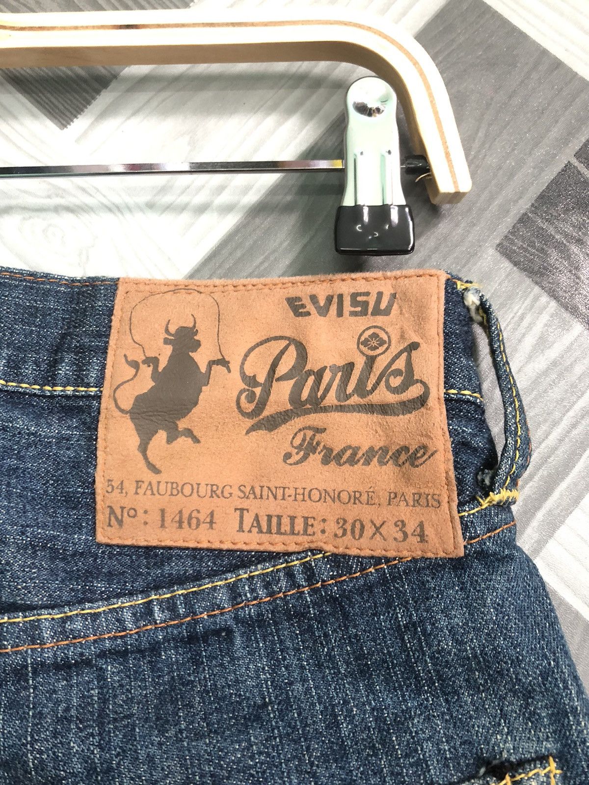 Evisu × Vintage RARE🔥VINTAGE EVISU PARIS SELVEDGE DISTRESSED DENIM Size US 30 / EU 46 - 12 Thumbnail