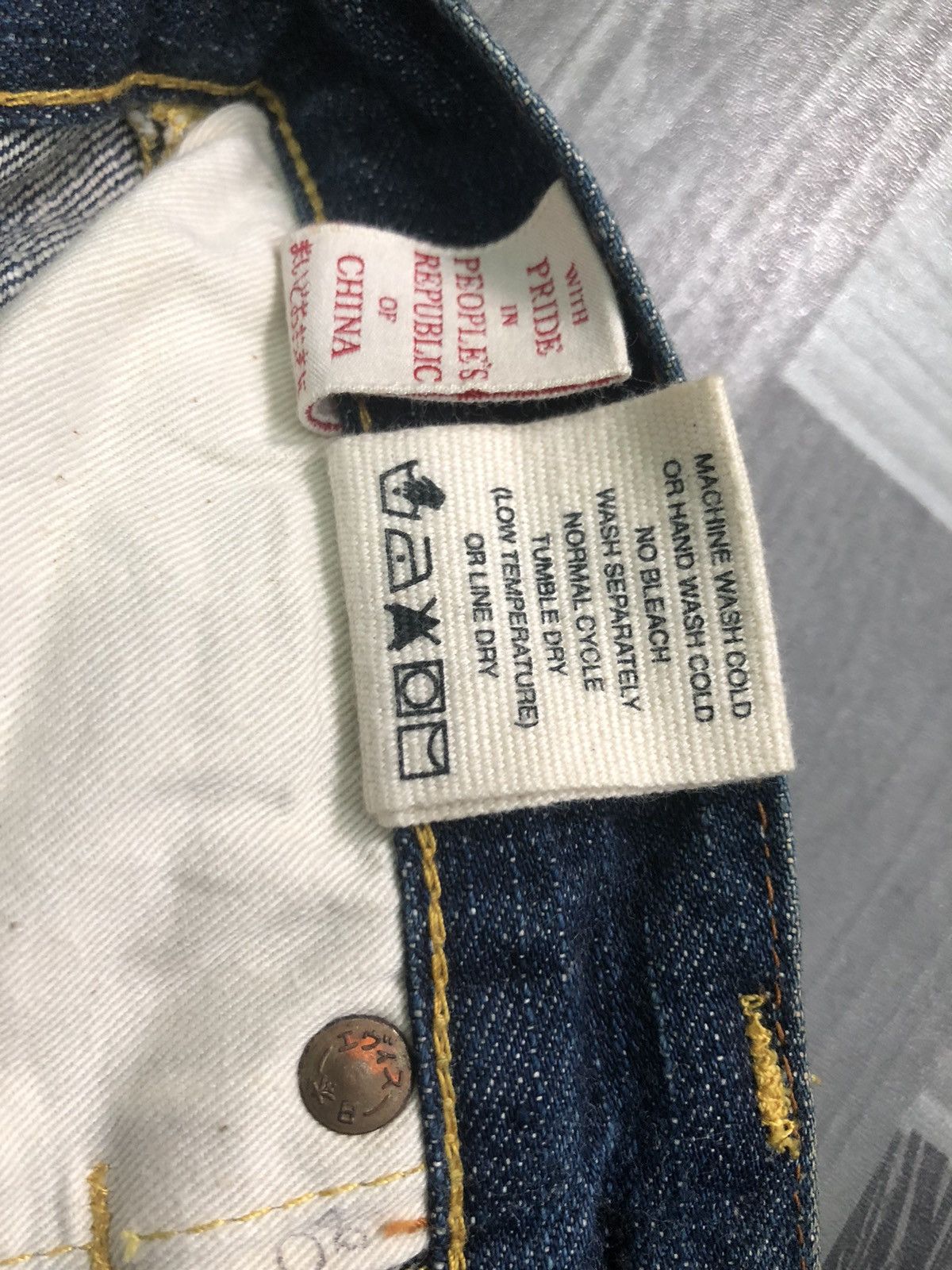 Evisu × Vintage RARE🔥VINTAGE EVISU PARIS SELVEDGE DISTRESSED DENIM Size US 30 / EU 46 - 7 Thumbnail