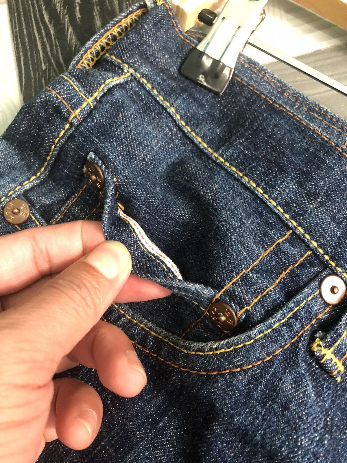 Evisu × Vintage RARE🔥VINTAGE EVISU PARIS SELVEDGE DISTRESSED DENIM Size US 30 / EU 46 - 8 Thumbnail