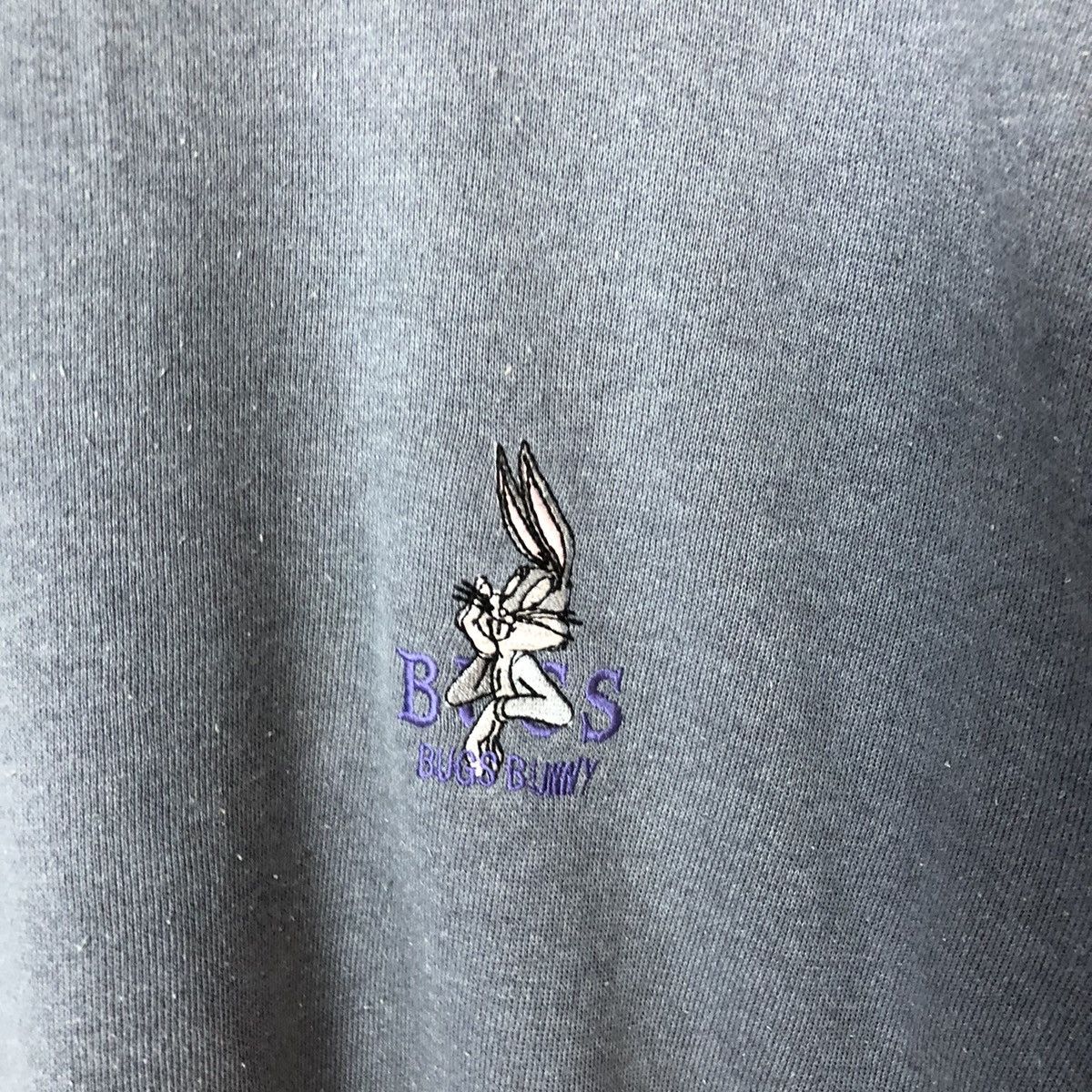 Cartoon Network Looney Tunes Bugs Bunny Vintage faded Grey Sweatshirt #349B Size US L / EU 52-54 / 3 - 6 Thumbnail