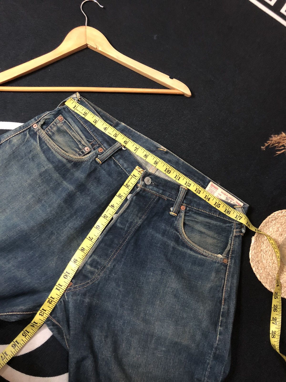 Evisu × Japanese Brand × Vintage VINTAGE EVISU YELLOW DAICOCK BUCKLE BACK DISTRESED SELVEDGE Size US 35 - 20 Thumbnail