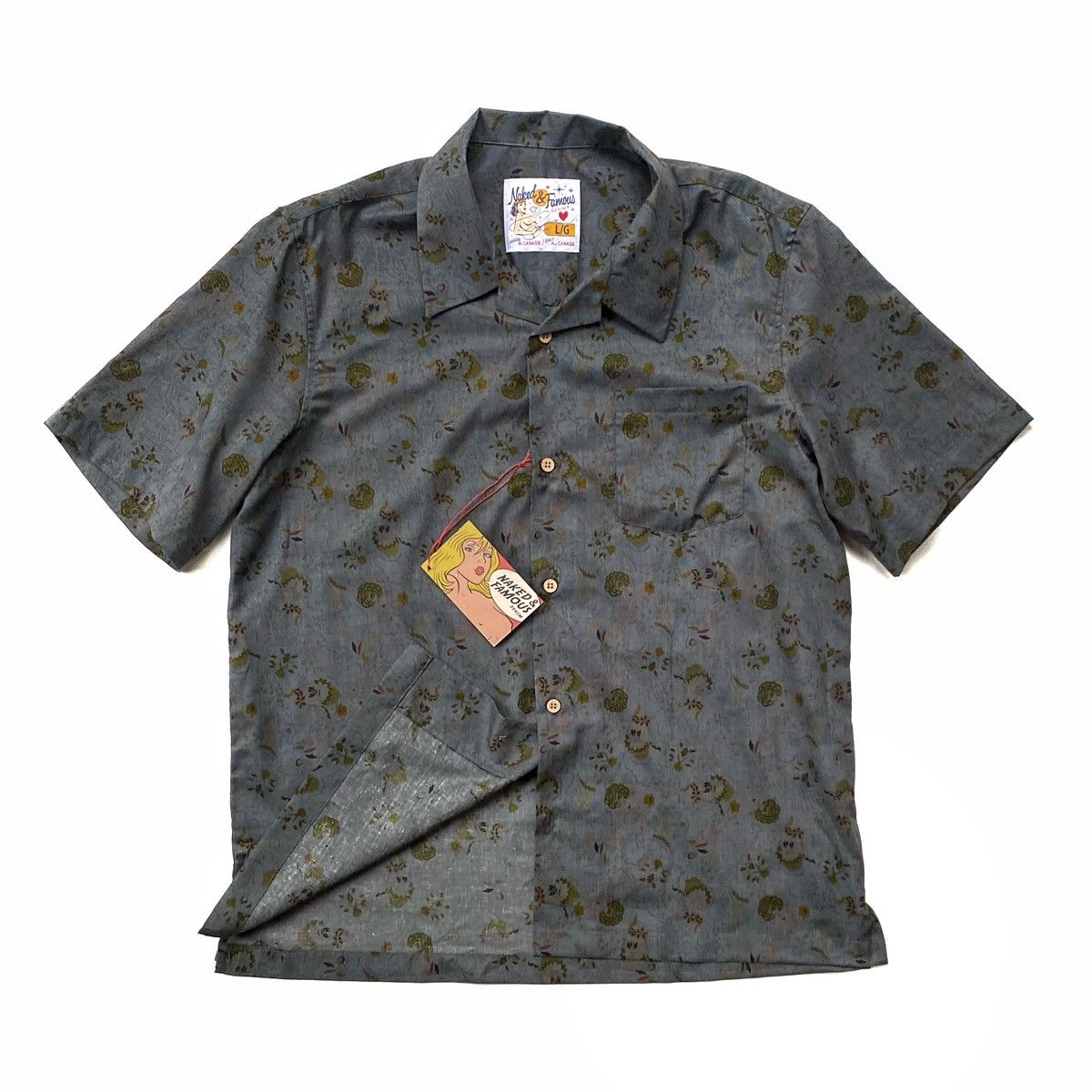 Naked & Famous NWT Naked & Famous Short Sleeve Aloha Shirt Flora