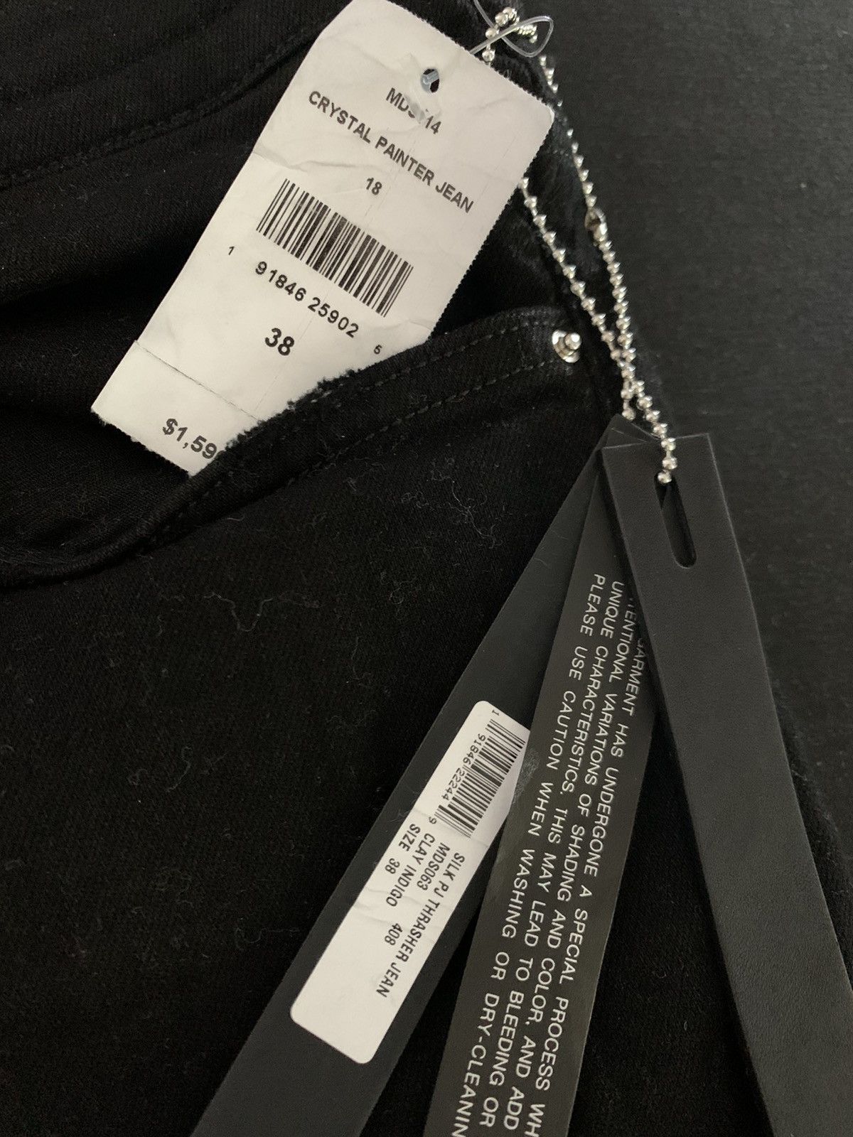 Amiri Amiri Black Crystal Painter Jeans Size US 38 / EU 54 - 5 Thumbnail