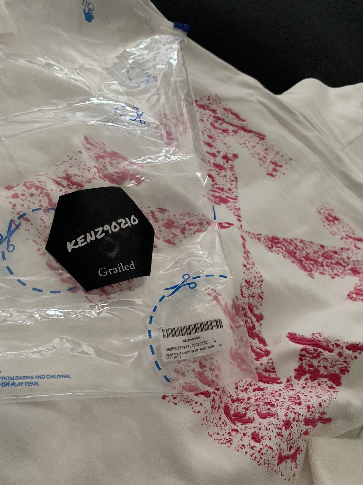 Off-White Off White Pink Paint Splatter Arrow Hoodie Size US L / EU 52-54 / 3 - 8 Thumbnail