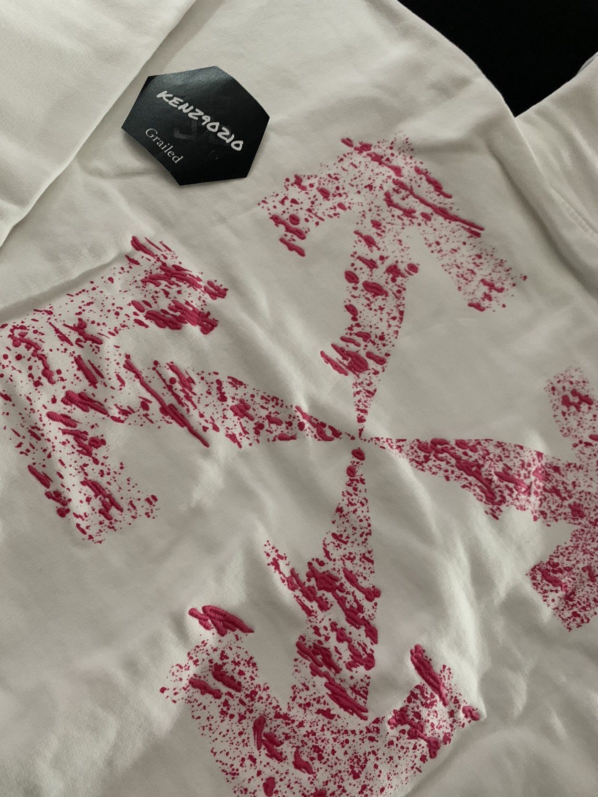 Off-White Off White Pink Paint Splatter Arrow Hoodie Size US L / EU 52-54 / 3 - 2 Thumbnail