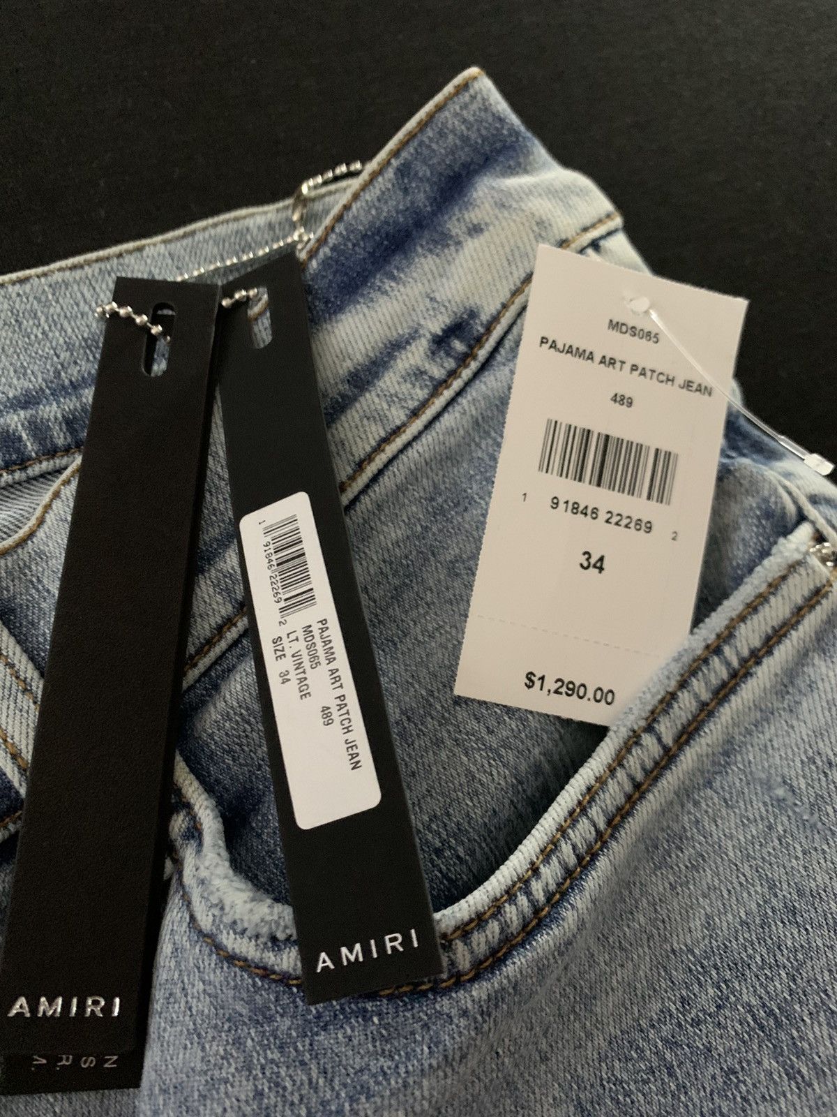 Amiri Amiri Blue Pajama Art Patch Jeans Size US 34 / EU 50 - 4 Thumbnail