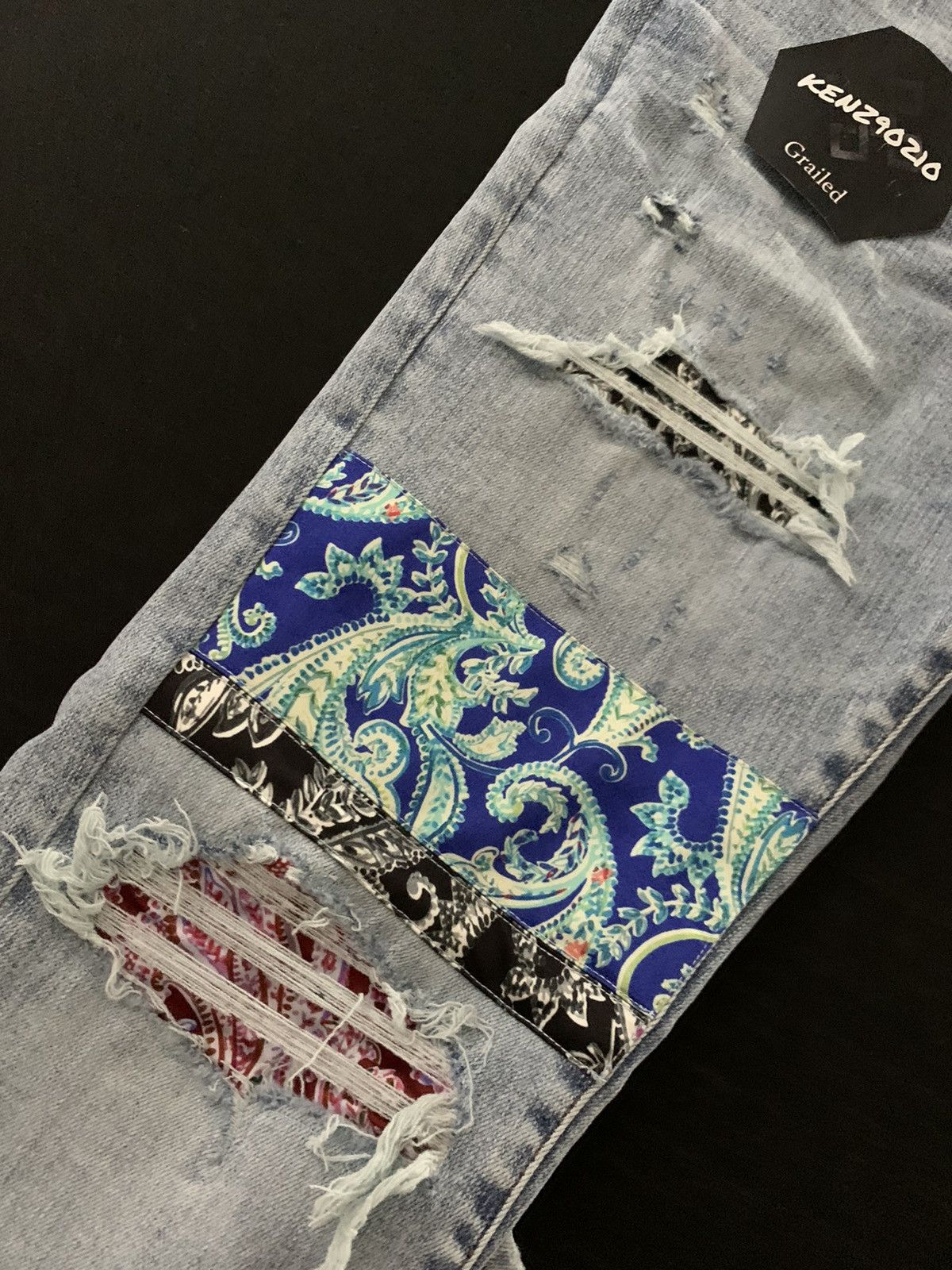 Amiri Amiri Blue Pajama Art Patch Jeans Size US 34 / EU 50 - 2 Thumbnail