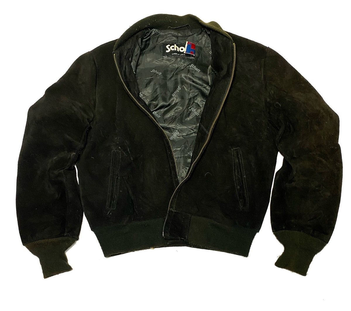 Schott SCHOTT USA Bomber Suede Leather Jacket Size US M / EU 48-50 / 2 - 2 Thumbnail