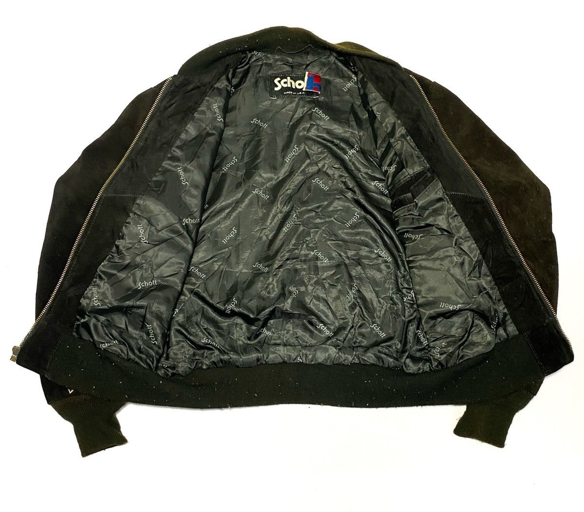 Schott SCHOTT USA Bomber Suede Leather Jacket Size US M / EU 48-50 / 2 - 6 Thumbnail