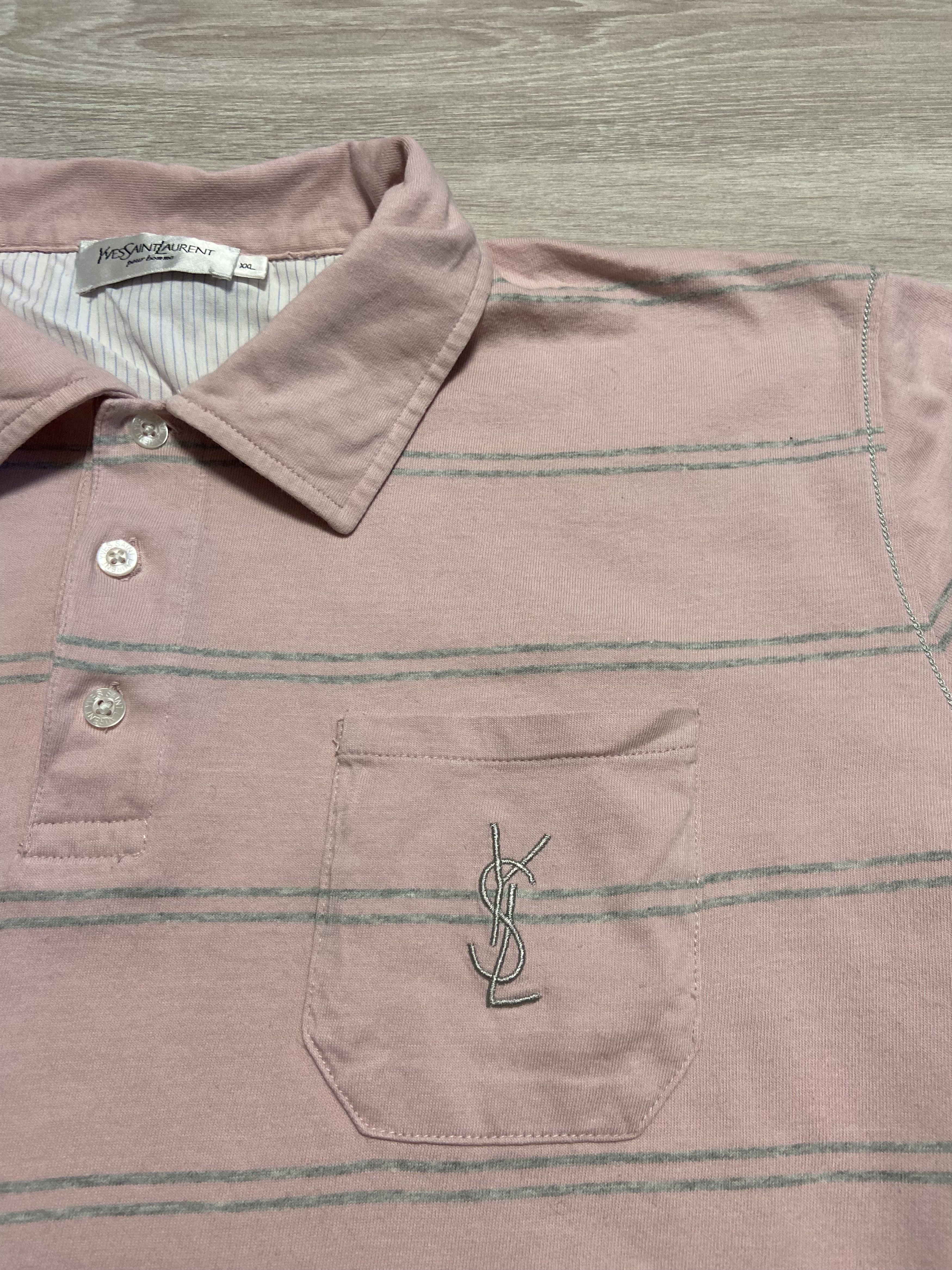 Vintage Vintage YSL Polo Yves Saint Laurent XXL Pink Size US XXL / EU 58 / 5 - 2 Thumbnail