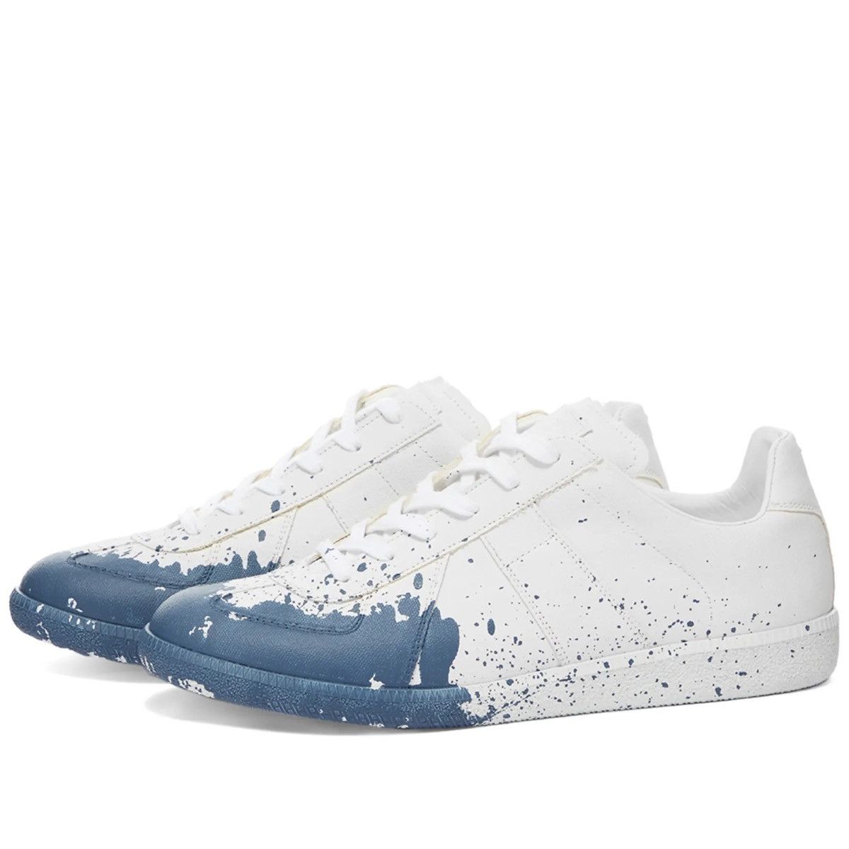 image of Maison Margiela Replica Canvas Painted Sneakers in White, Men's (Size 7)