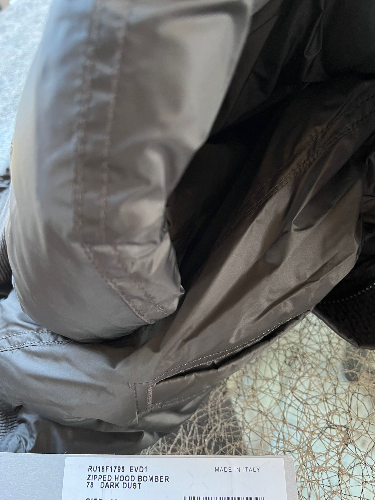 Rick Owens Down Zipped Hood Bomber Jacket in Dark Dust Size US M / EU 48-50 / 2 - 12 Thumbnail