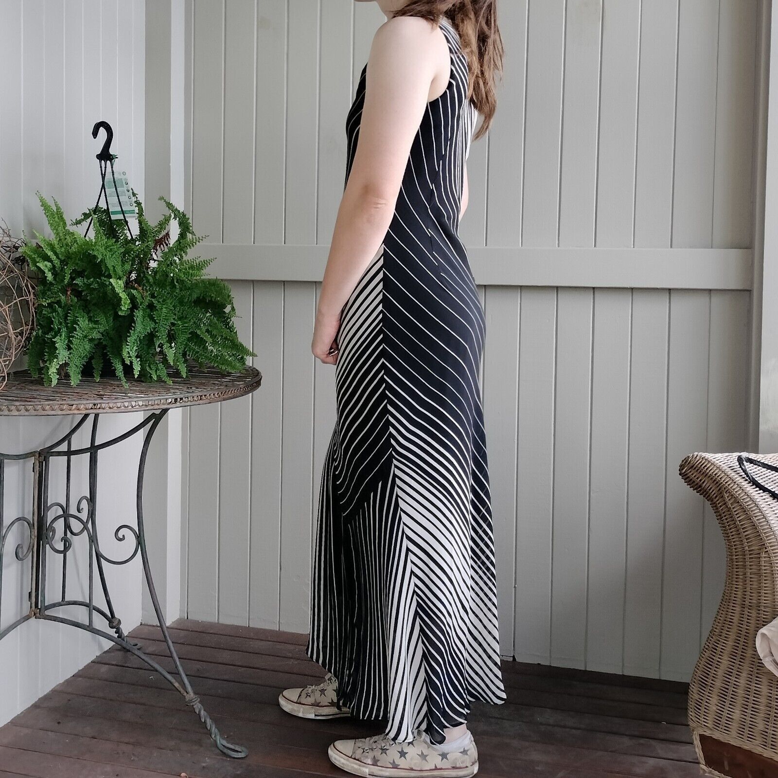 Designer × Vintage Vintage Y2K Wallis Dress Black Maxi Slip Formal Prom Size M / US 6-8 / IT 42-44 - 7 Thumbnail