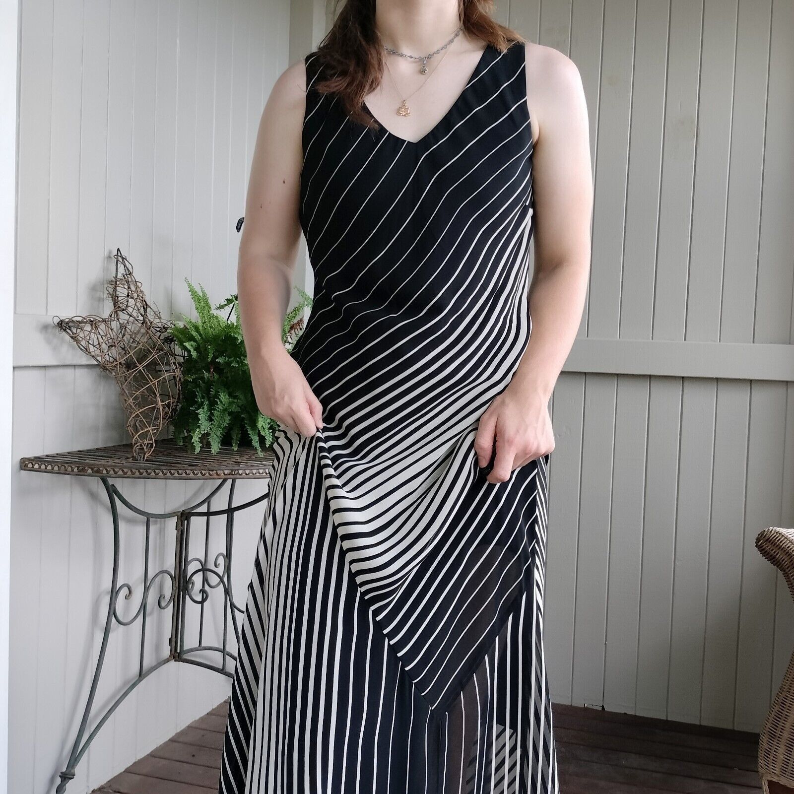 Designer × Vintage Vintage Y2K Wallis Dress Black Maxi Slip Formal Prom Size M / US 6-8 / IT 42-44 - 6 Thumbnail