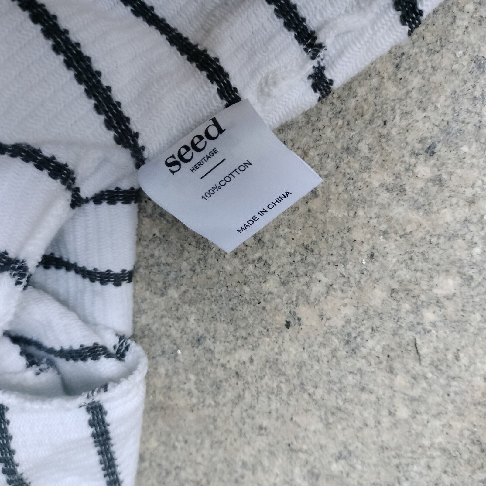Designer Seed Heritage Jumper Sweater White Grey Knit Bell Sleeve Size M / US 6-8 / IT 42-44 - 6 Thumbnail