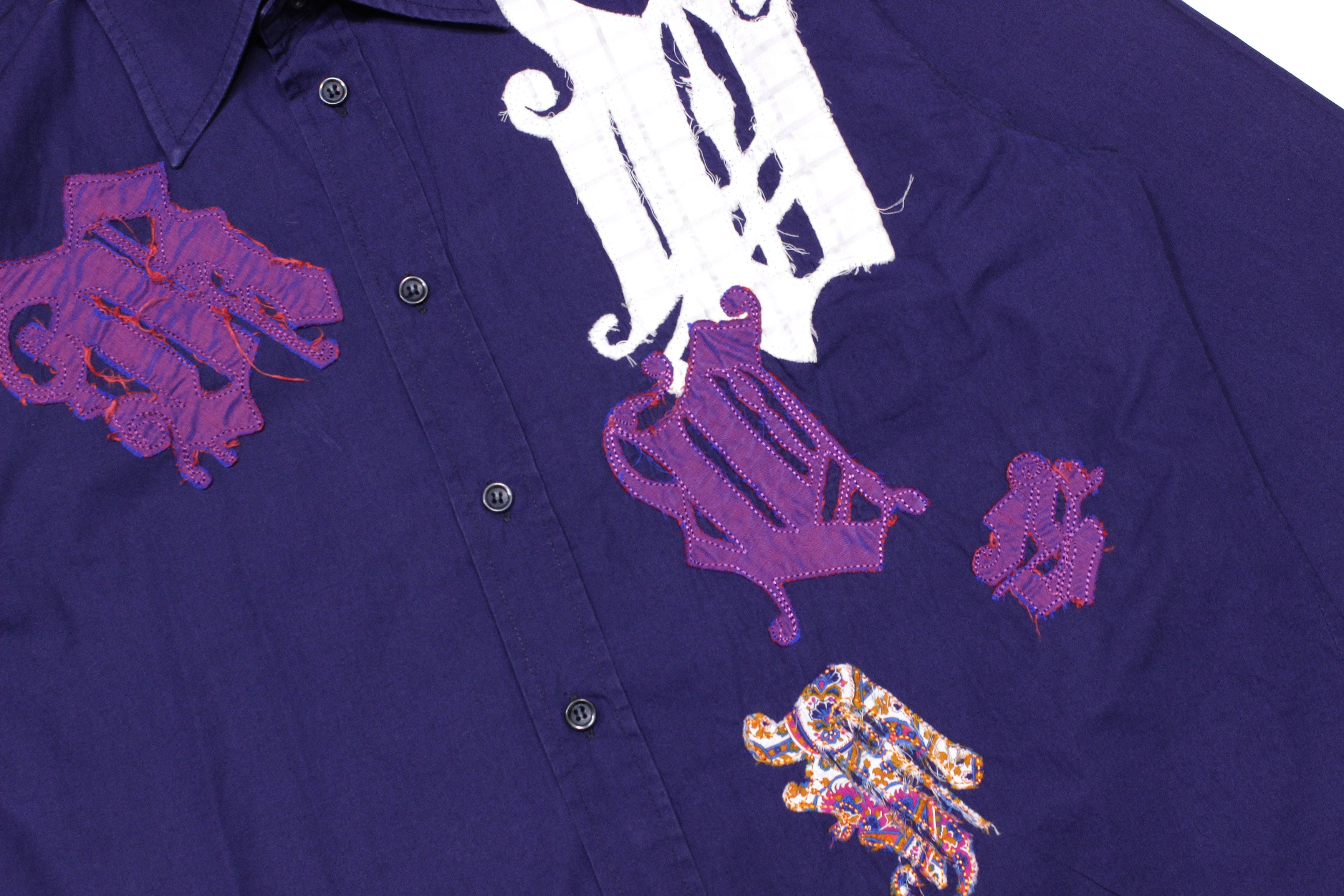 Versace 90S Patched Letters Shirt Vintage Size US XL / EU 56 / 4 - 4 Thumbnail