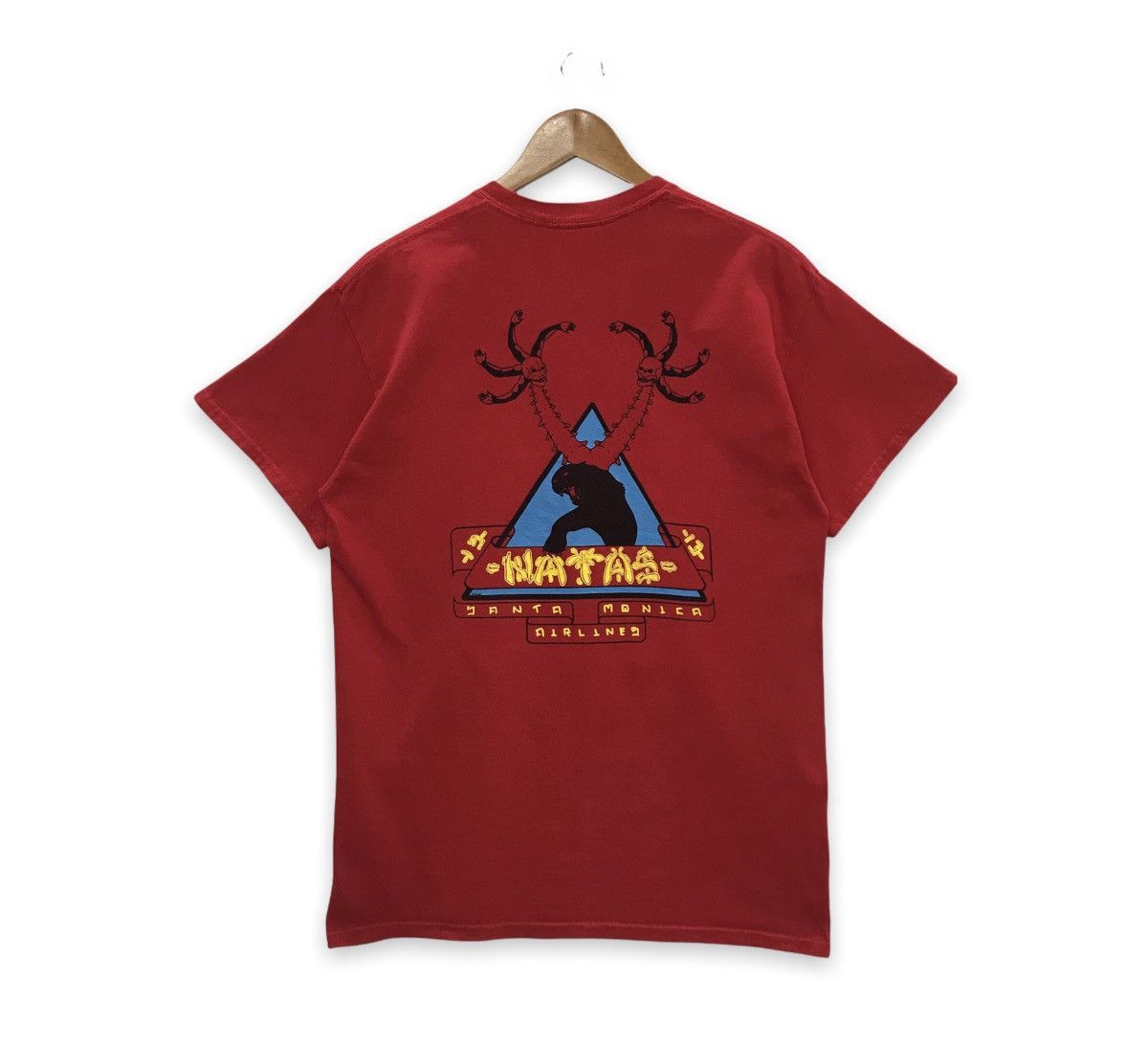 image of Made In USA x Vintage Santa Monica Airlines Backprint Tee in Red, Men's (Size Medium)